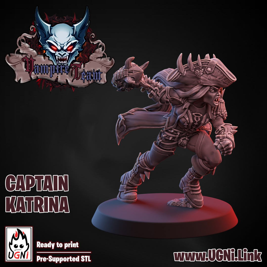 Captain Katrina – Vampir-Starspielerin – Fantasy Football – Ugni Miniatures