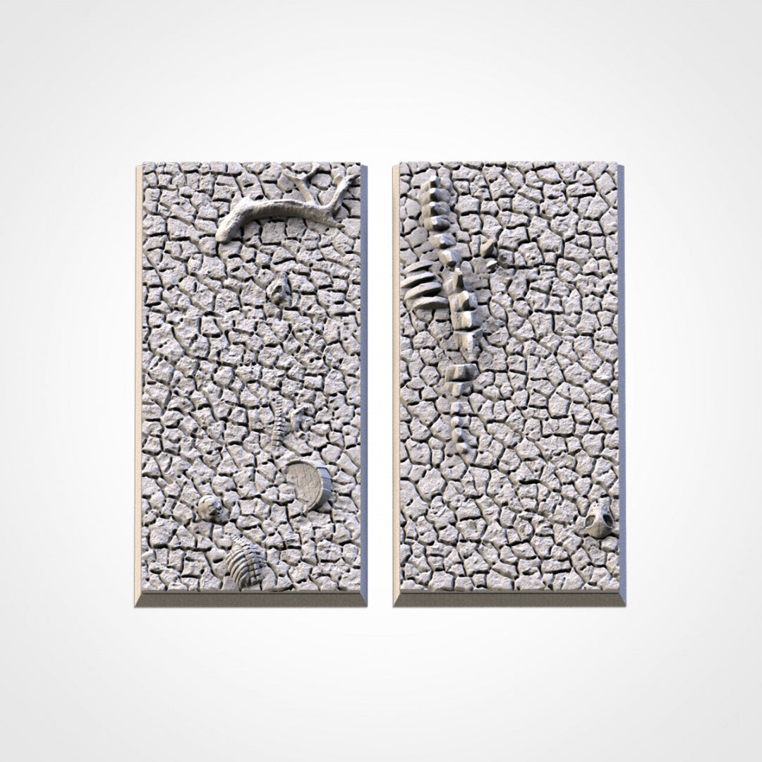 Cracked Desert Square Bases | 20mm | 25mm | 40mm | Txarli Factory | Magnetizable Scenic Textured Square