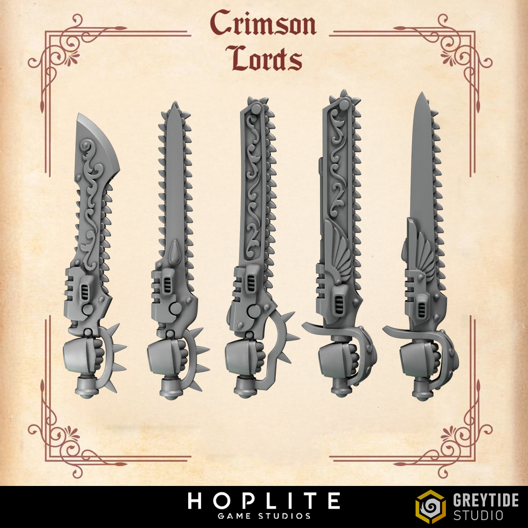 Chainswords - Crimson Lords | Grey Tide Studio | Conversion Parts & Bits