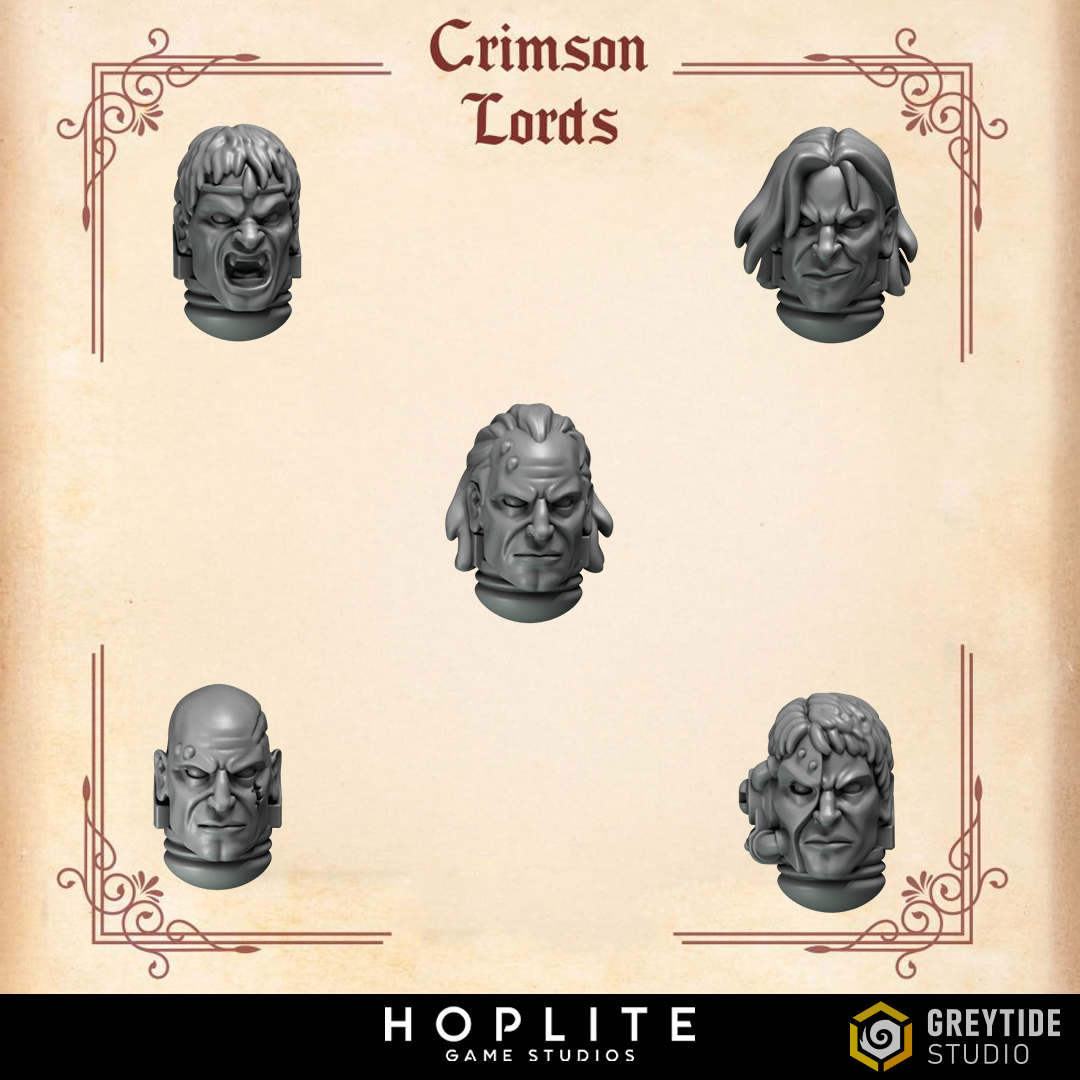 Marine Heads A - Crimson Lords | Grey Tide Studio | Conversion Parts & Bits