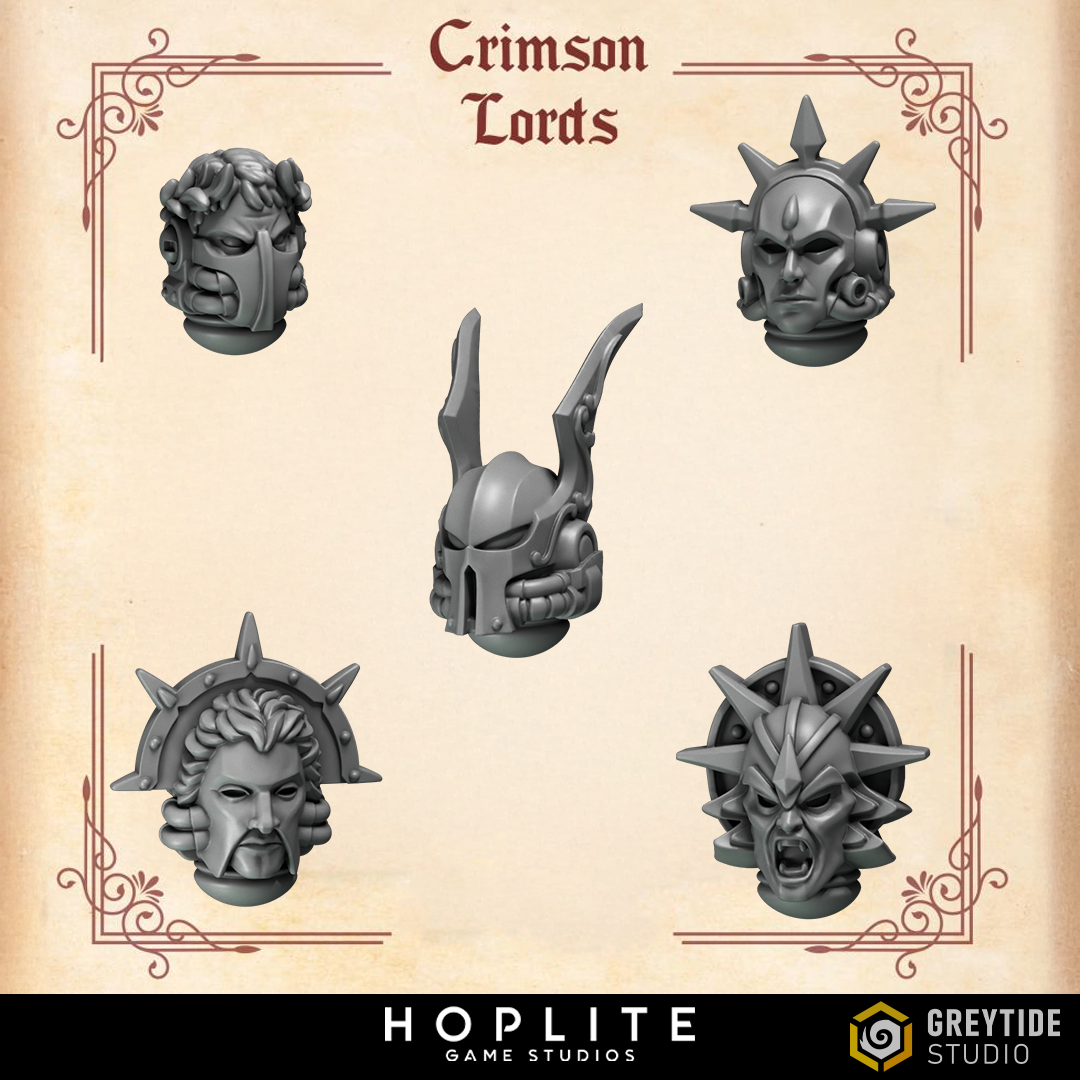 Marine Heads C - Crimson Lords | Grey Tide Studio | Conversion Parts & Bits