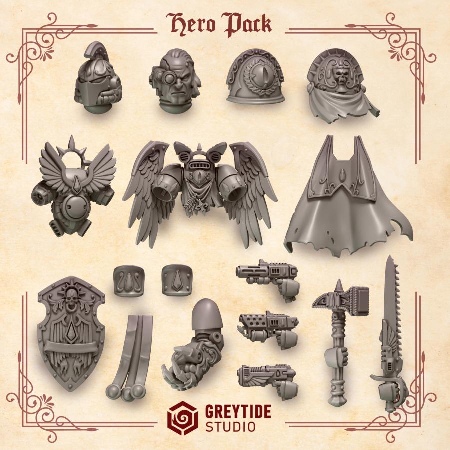 Hero Pack - Crimson Lords | Grey Tide Studio | Conversion Parts & Bits