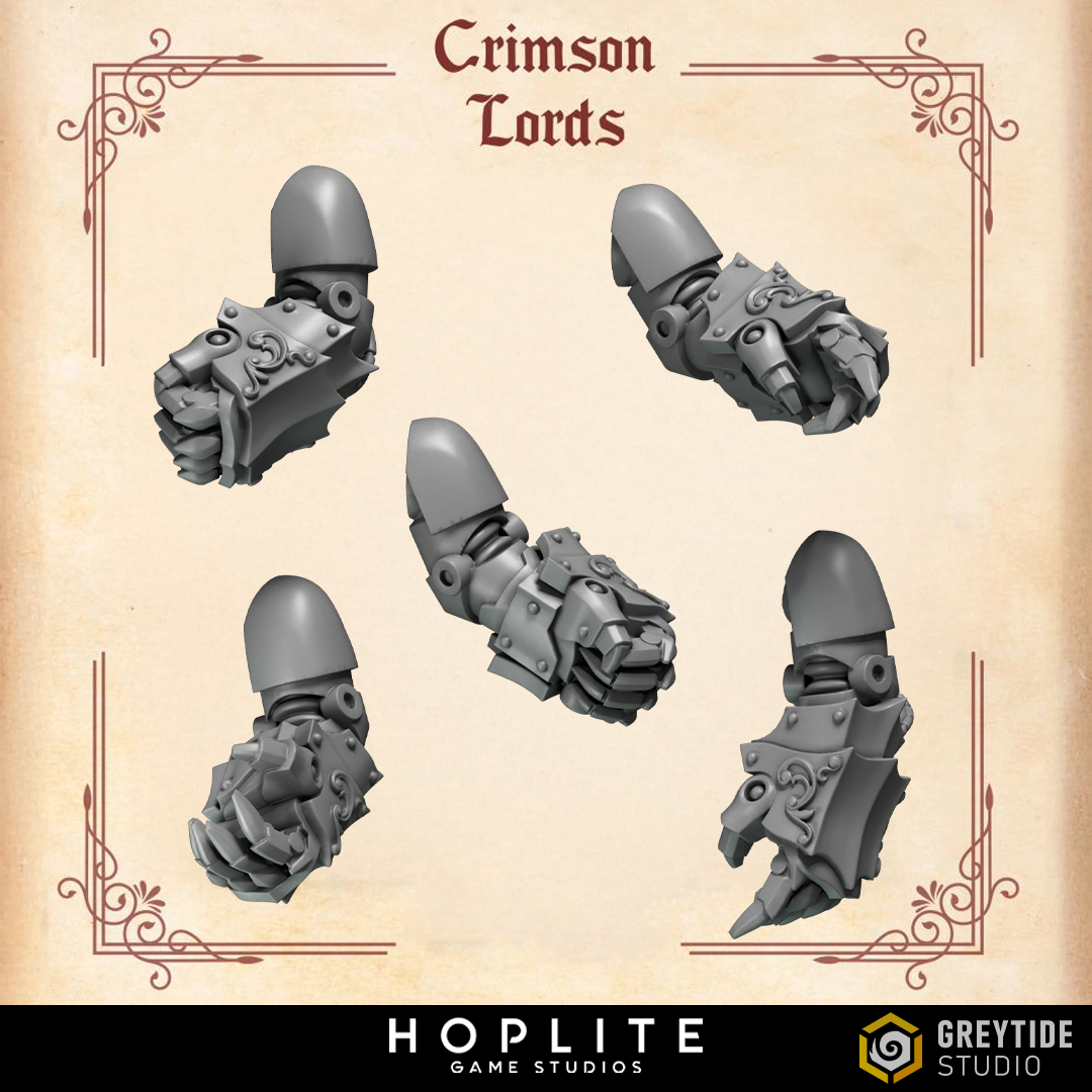 Power Fists A - Crimson Lords | Grey Tide Studio | Conversion Parts & Bits