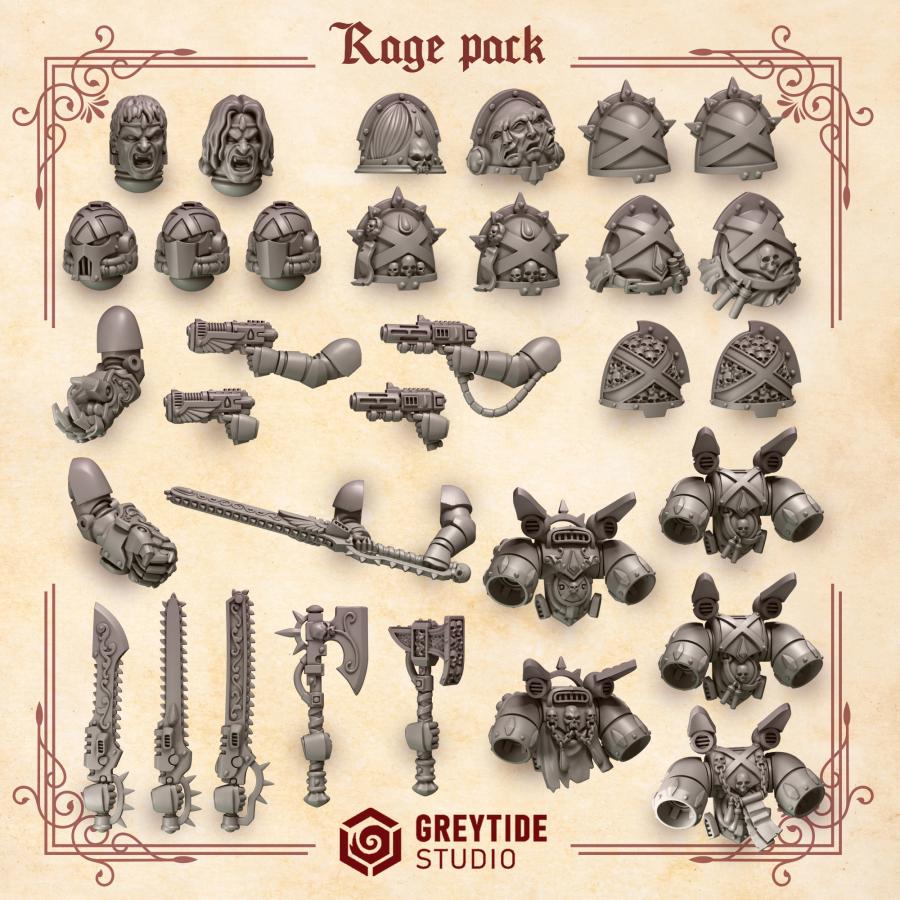 Rage Pack - Crimson Lords | Grey Tide Studio | Conversion Parts & Bits