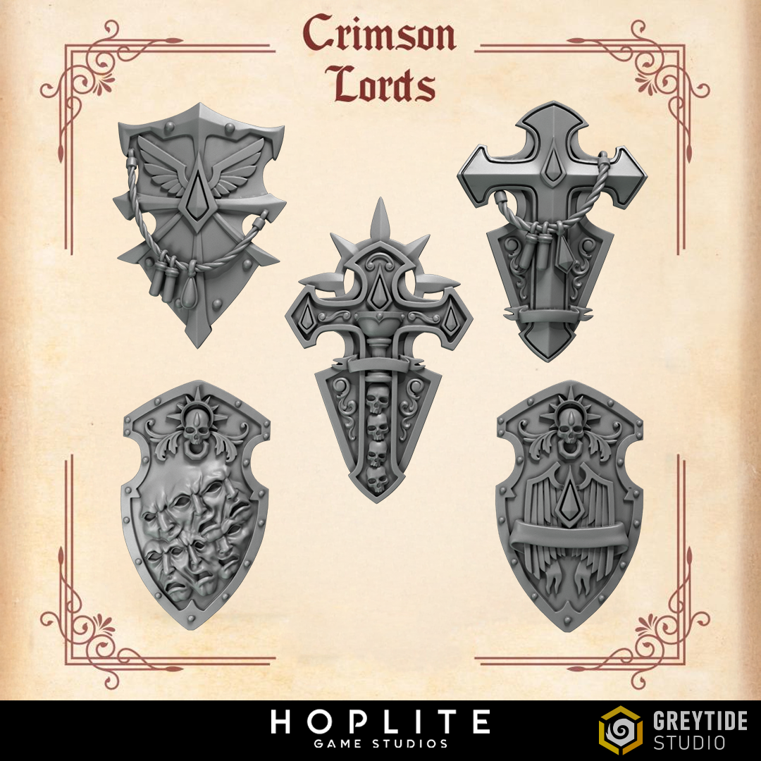 Bulwark Shields - Crimson Lords | Grey Tide Studio | Conversion Parts & Bits