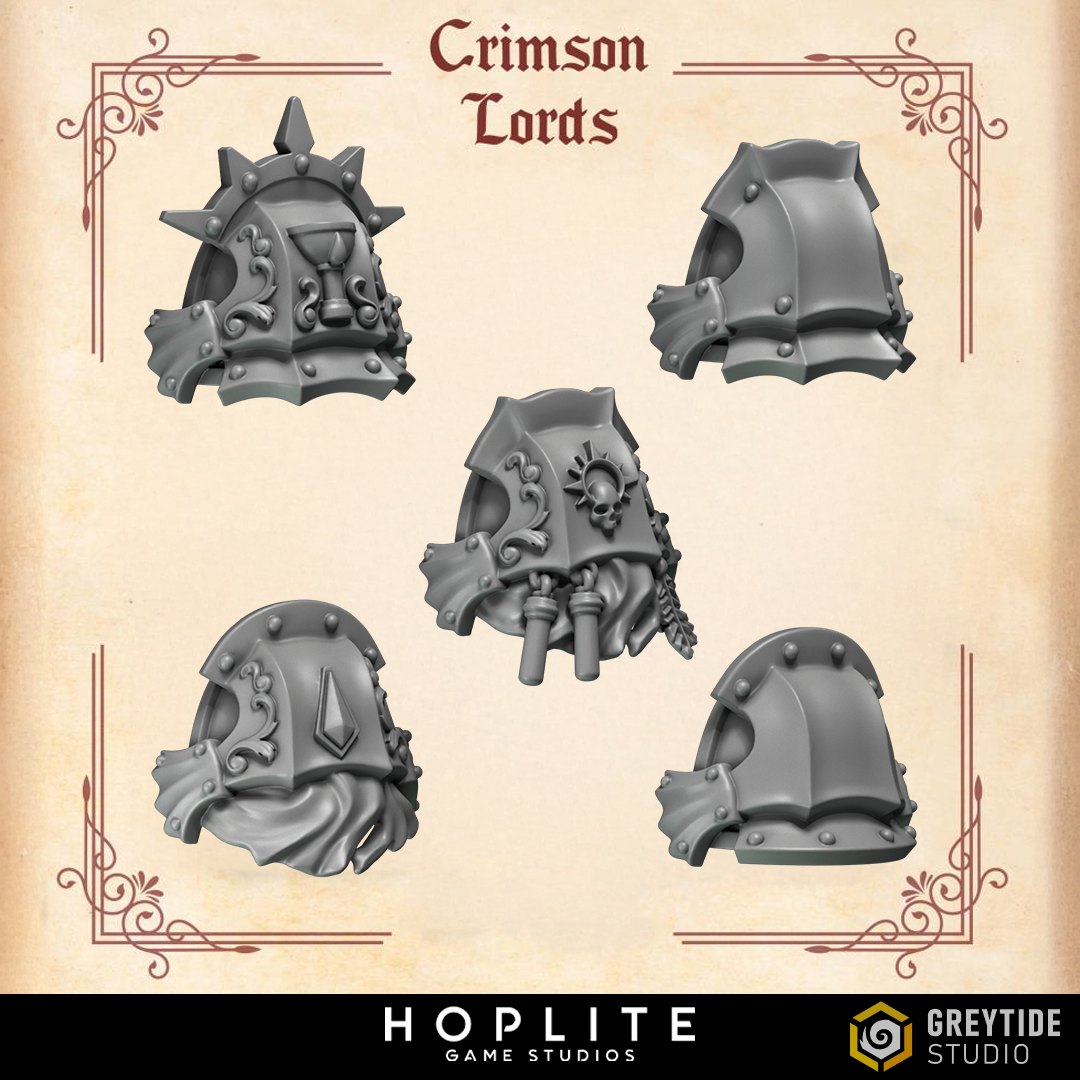 Shoulder Pads, C - Crimson Lords | Grey Tide Studio | Conversion Parts & Bits