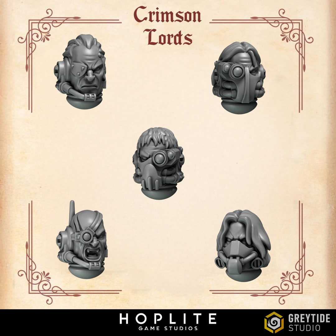 Marine Heads, Tactical - Crimson Lords | Grey Tide Studio | Conversion Parts & Bits