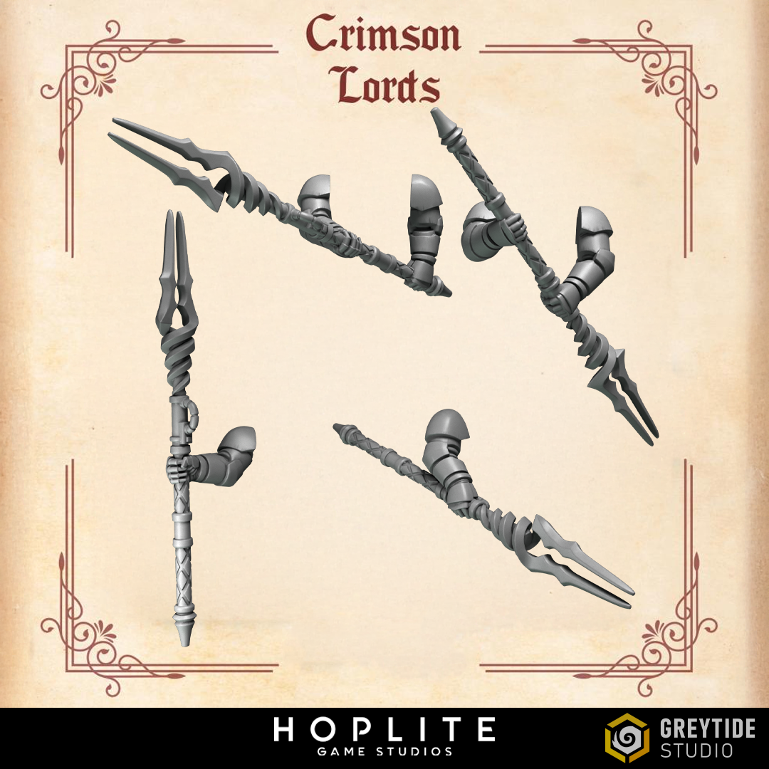 Two Handed Spears B - Crimson Lords | Grey Tide Studio | Conversion Parts & Bits