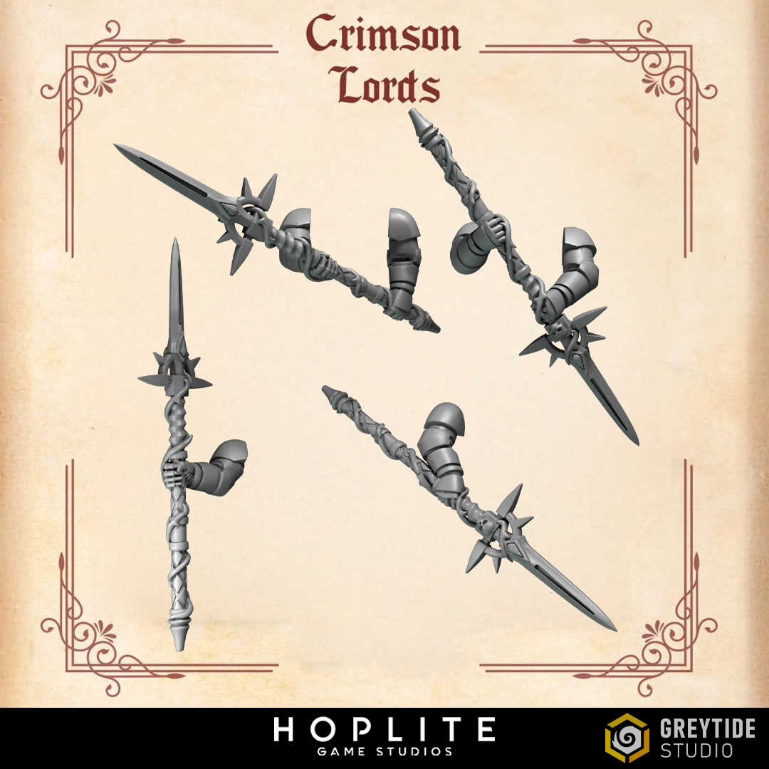 Two Handed Spears C - Crimson Lords | Grey Tide Studio | Conversion Parts & Bits