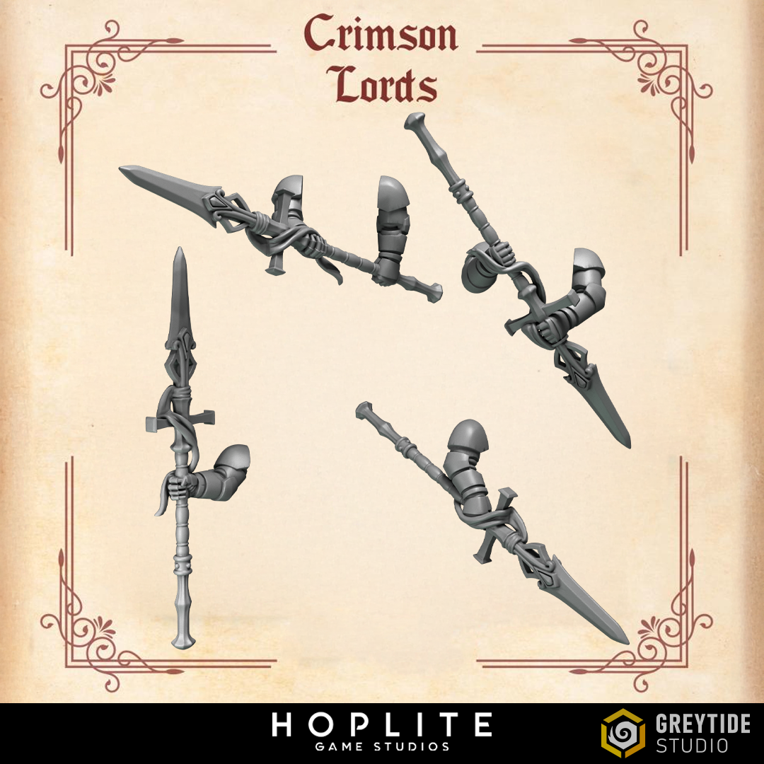 Two Handed Spears E - Crimson Lords | Grey Tide Studio | Conversion Parts & Bits