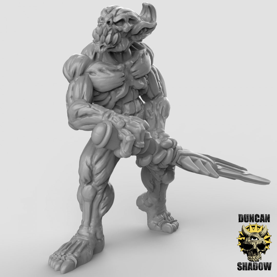 Demon Babau con grandes espadas | Sombra de Duncan | Compatible con Dragones y Mazmorras y Pathfinder
