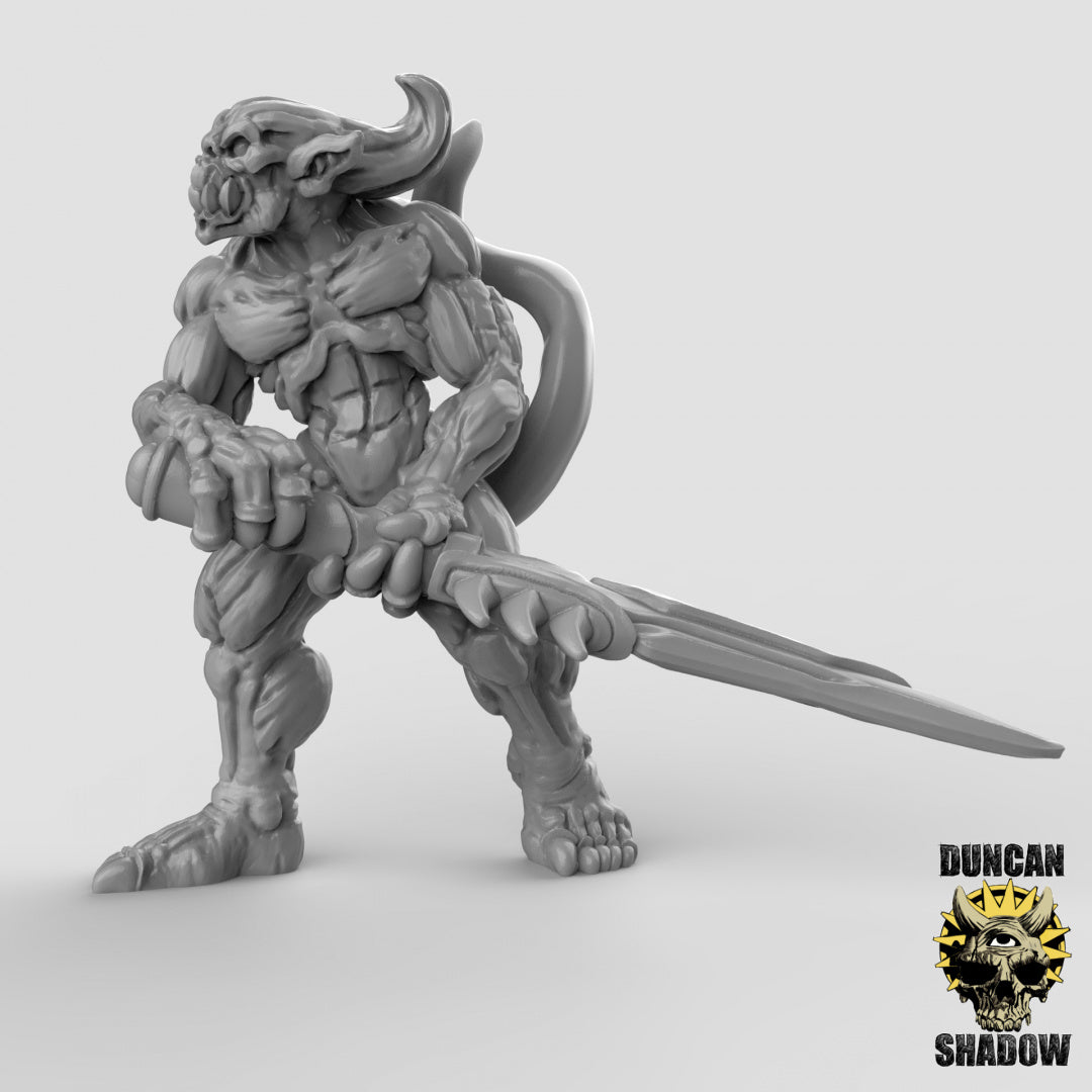 Demon Babau con grandes espadas | Sombra de Duncan | Compatible con Dragones y Mazmorras y Pathfinder