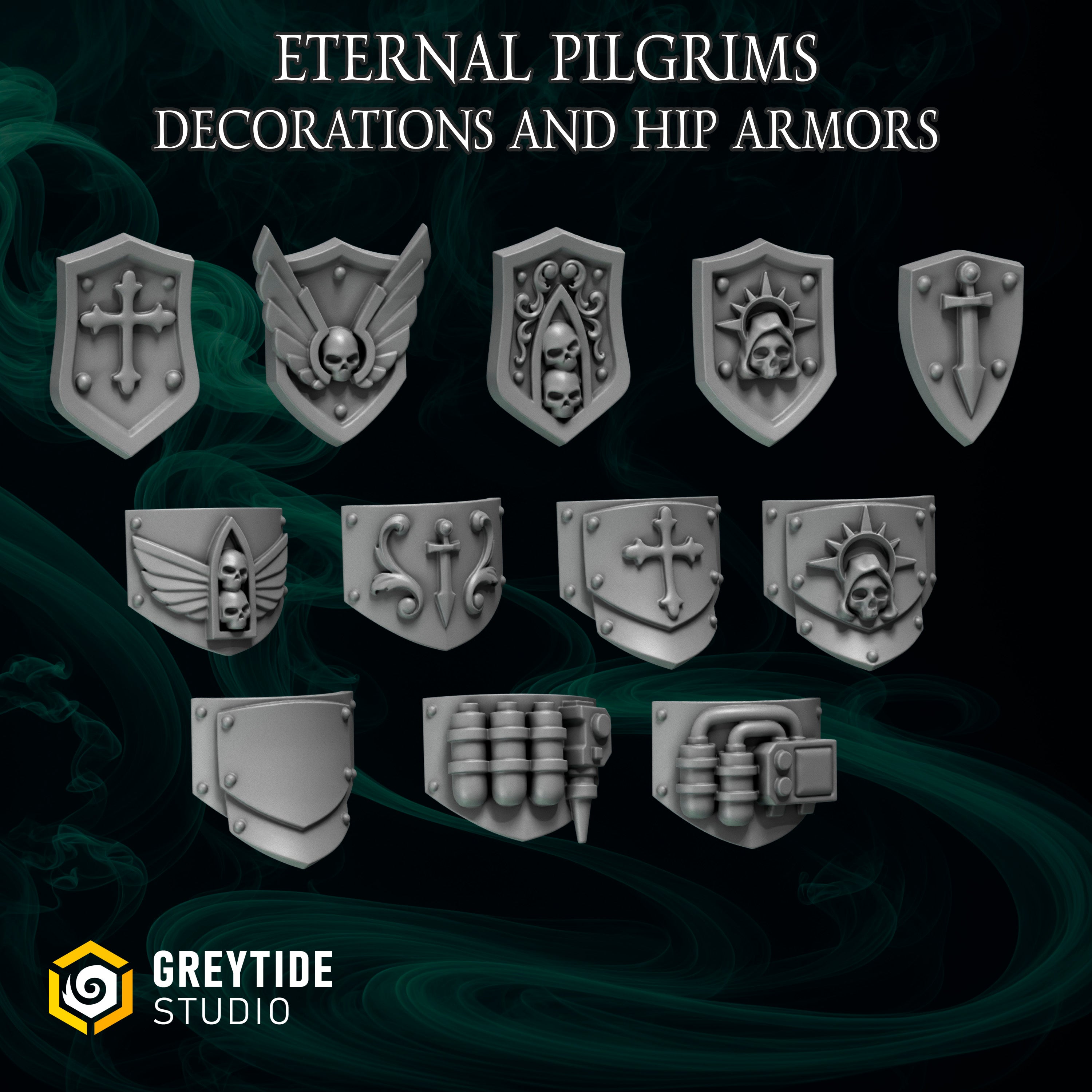 Termi Tilt Shields & Hip Armor | Grey Tide Studios | Eternal Pilgrims | Conversion Parts & Bits