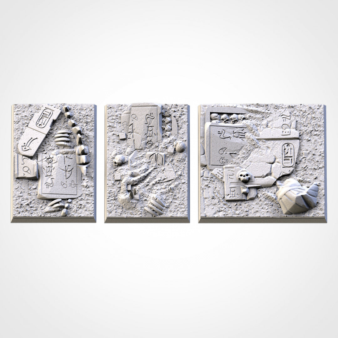 Quadratische Sockel aus ägyptischem Sand | 25 mm | 30 mm | 40 mm | Txarli-Fabrik | Magnetisierbares, szenisch strukturiertes Quadrat
