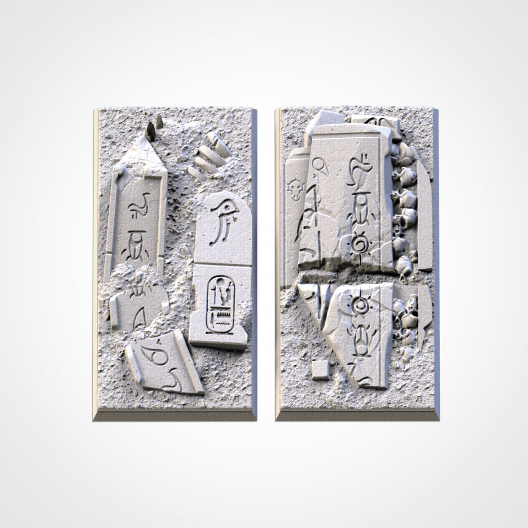 Bases cuadradas de arenas egipcias | 25 mm | 30 mm | 40 mm | Fábrica de Txarli | Cuadrado texturizado escénico magnetizable