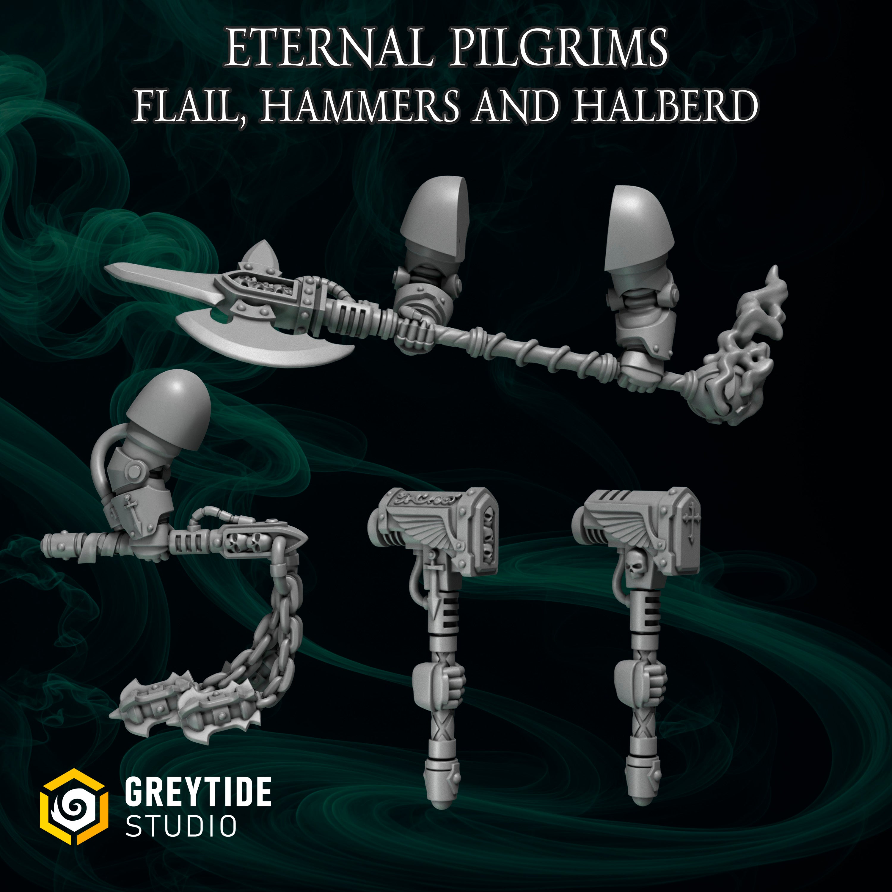 Termi Flails, Hammers, and Halberds | Grey Tide Studios | Eternal Pilgrims | Conversion Parts & Bits