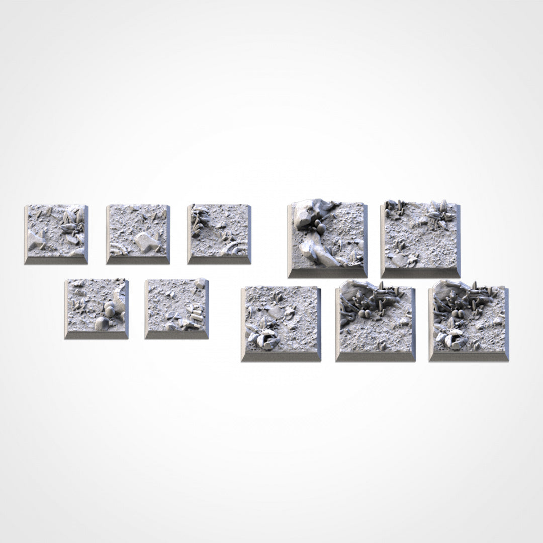Forest Square Bases | 20mm | 25mm | 40mm | Txarli Factory | Magnetizable Scenic Textured Square