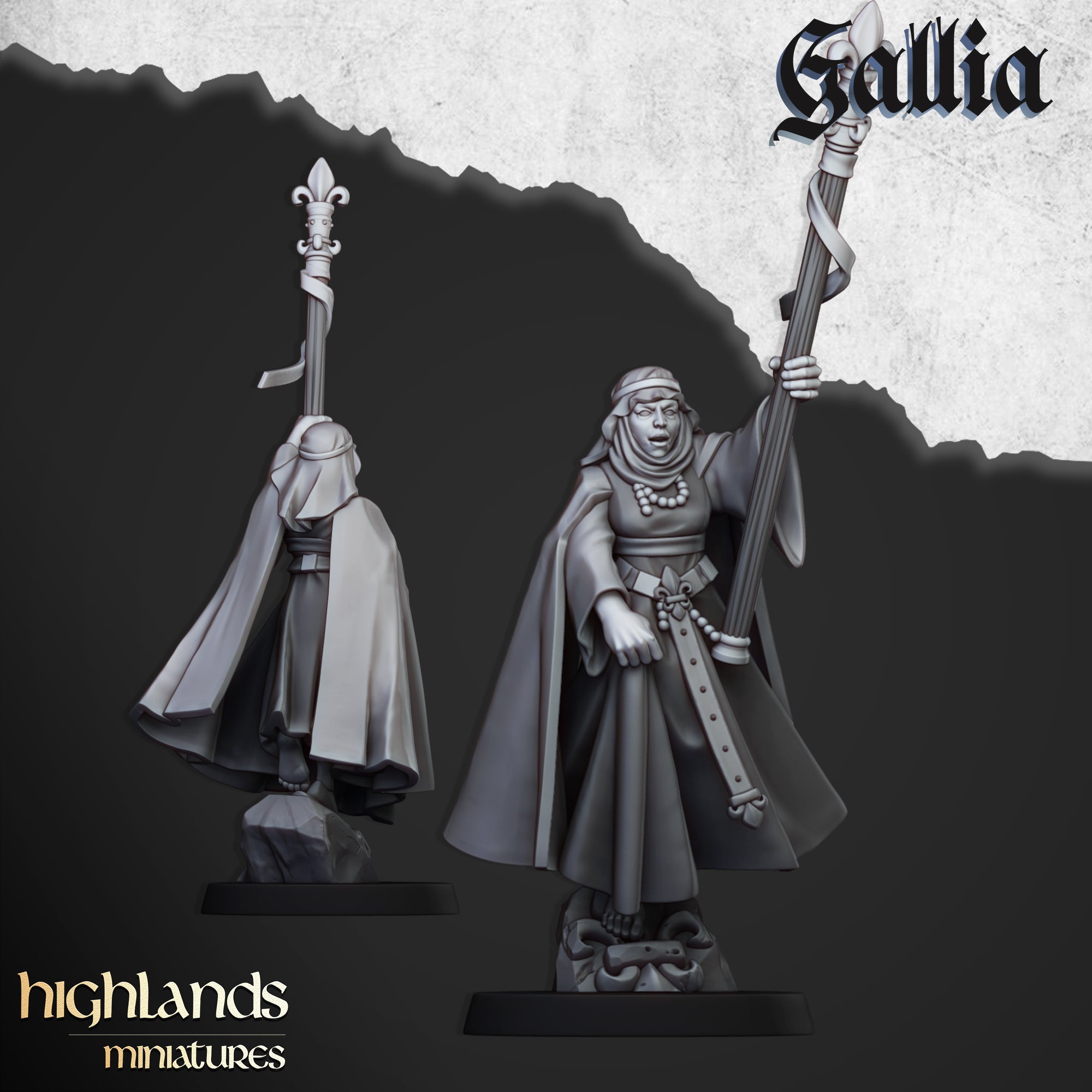 Damsel of Gallia on Foot (x1) - Kingdom of Gallia | Highlands Miniatures