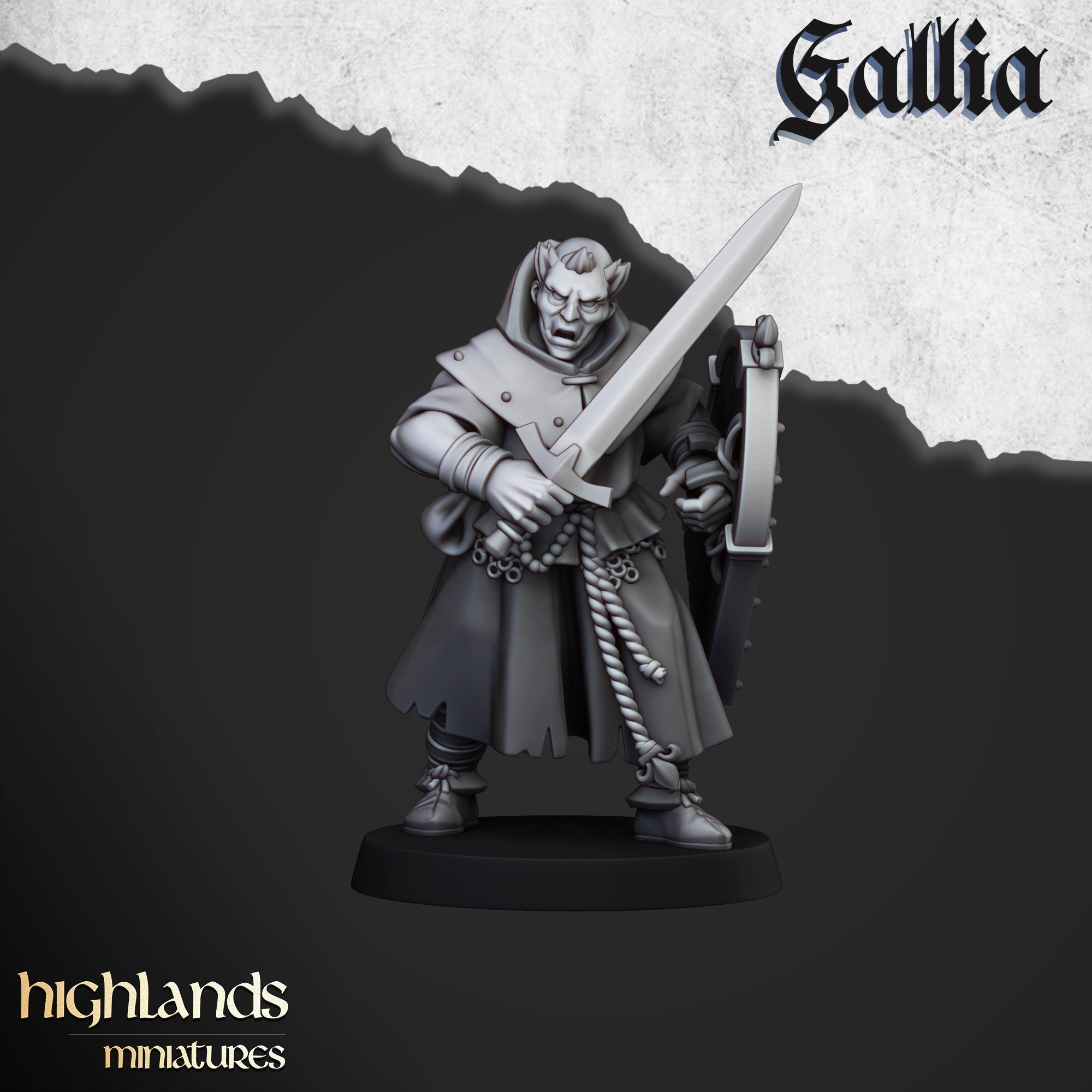 Gallia Pilgrims with Reliquary (x12) - Kingdom of Gallia | Highlands Miniatures