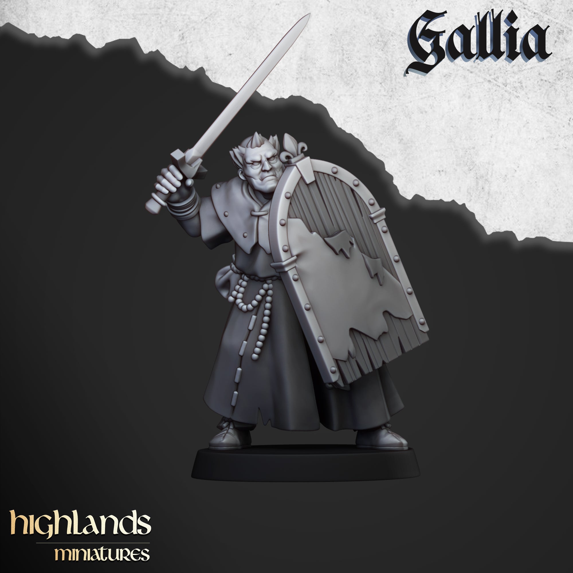 Gallia Pilgrims with Reliquary (x12) - Kingdom of Gallia | Highlands Miniatures