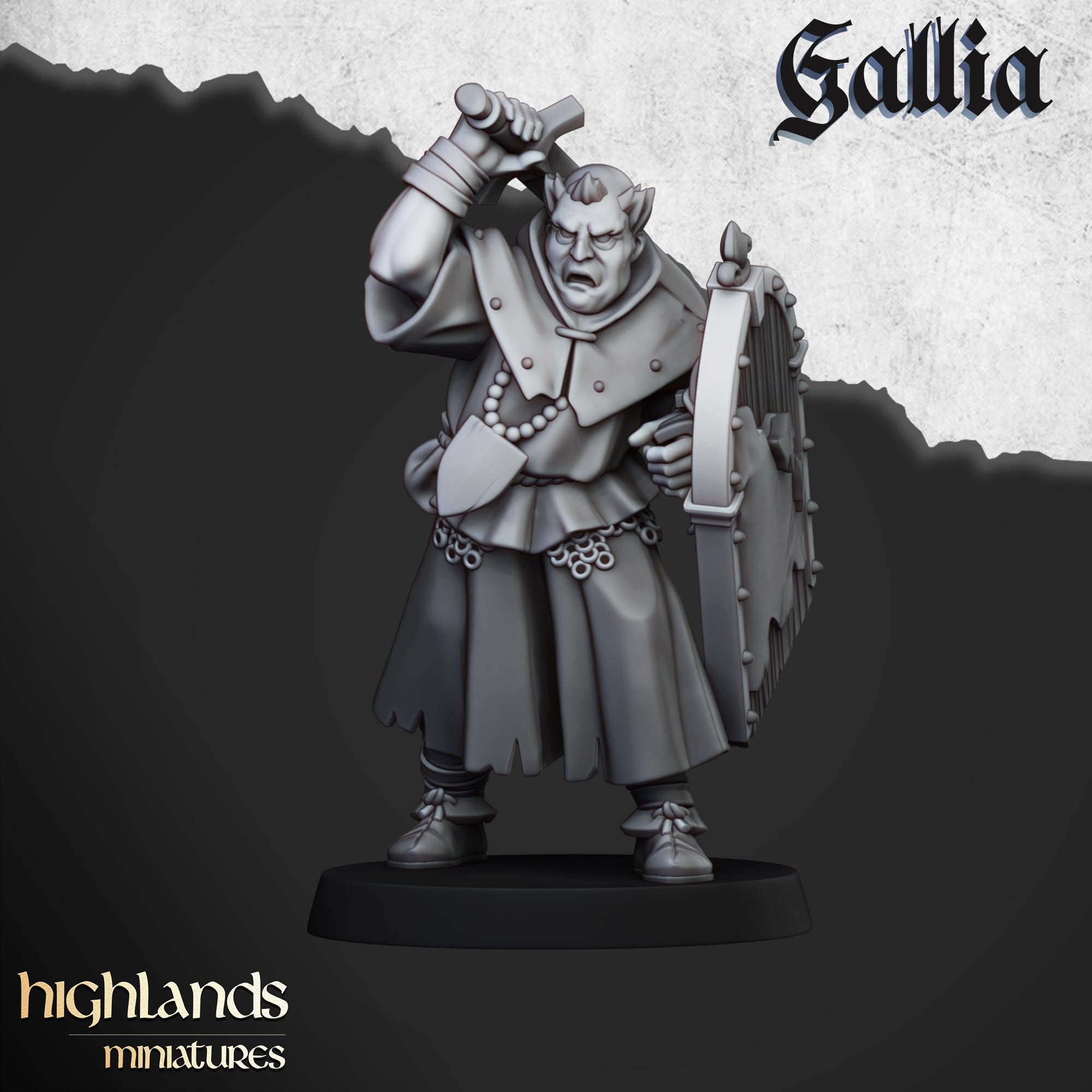 Gallia Pilgrims with Reliquary (x12) - Kingdom of Gallia | Highlands Miniatures