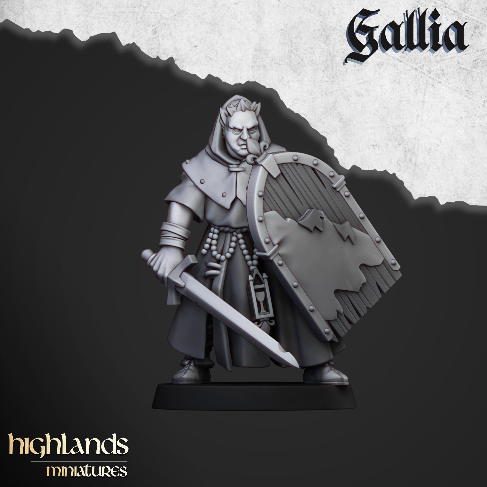 Gallia Pilgrims with Reliquary (x12) - Kingdom of Gallia | Highlands Miniatures