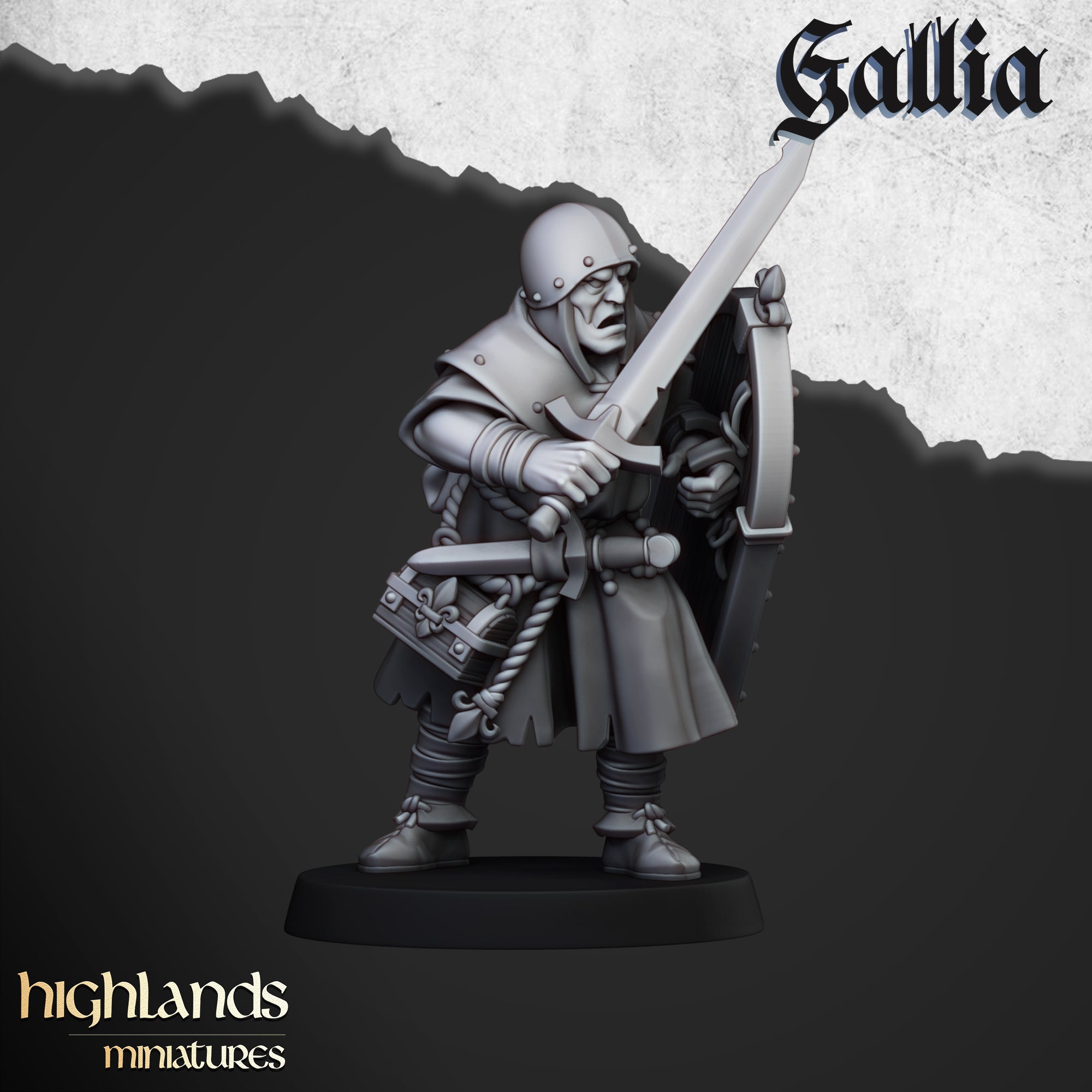 Gallia Pilgrims with Reliquary (x12) - Kingdom of Gallia | Highlands Miniatures