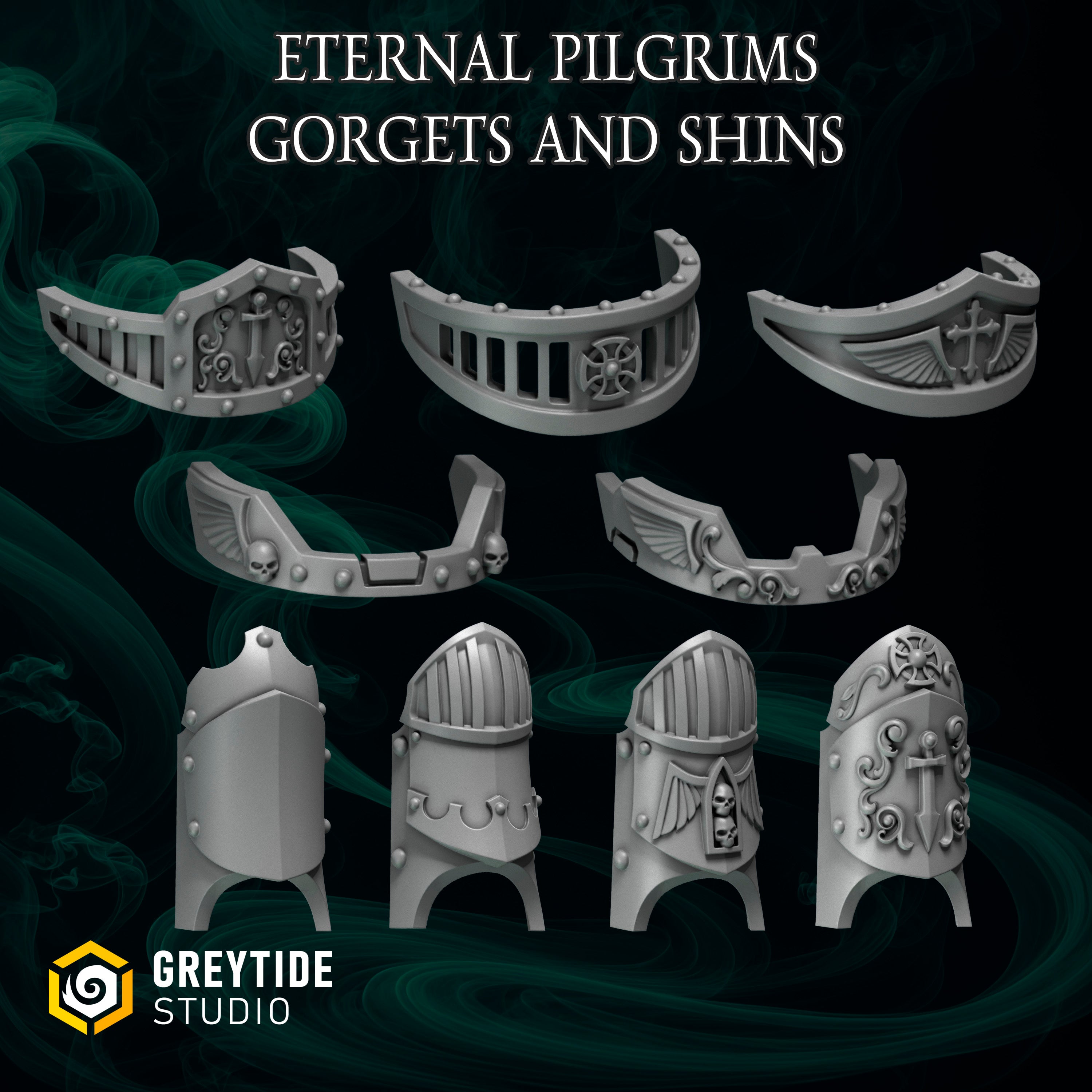 Termi Gorgets and Shins | Grey Tide Studios | Eternal Pilgrims | Conversion Parts & Bits