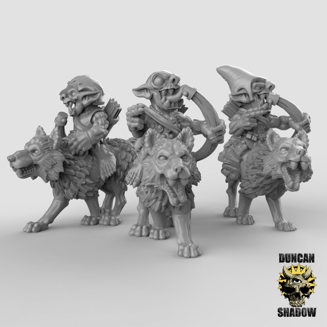 Goblin Wolf Riders Outriders | Duncan Shadow | Compatible with Dungeons & Dragons and Pathfinder