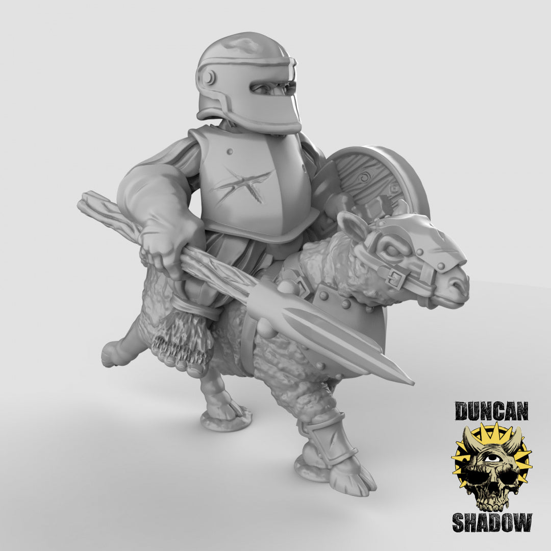 Halfling Sheep Cavalry Knights | Duncan Shadow | Compatible with Dungeons & Dragons and Pathfinder