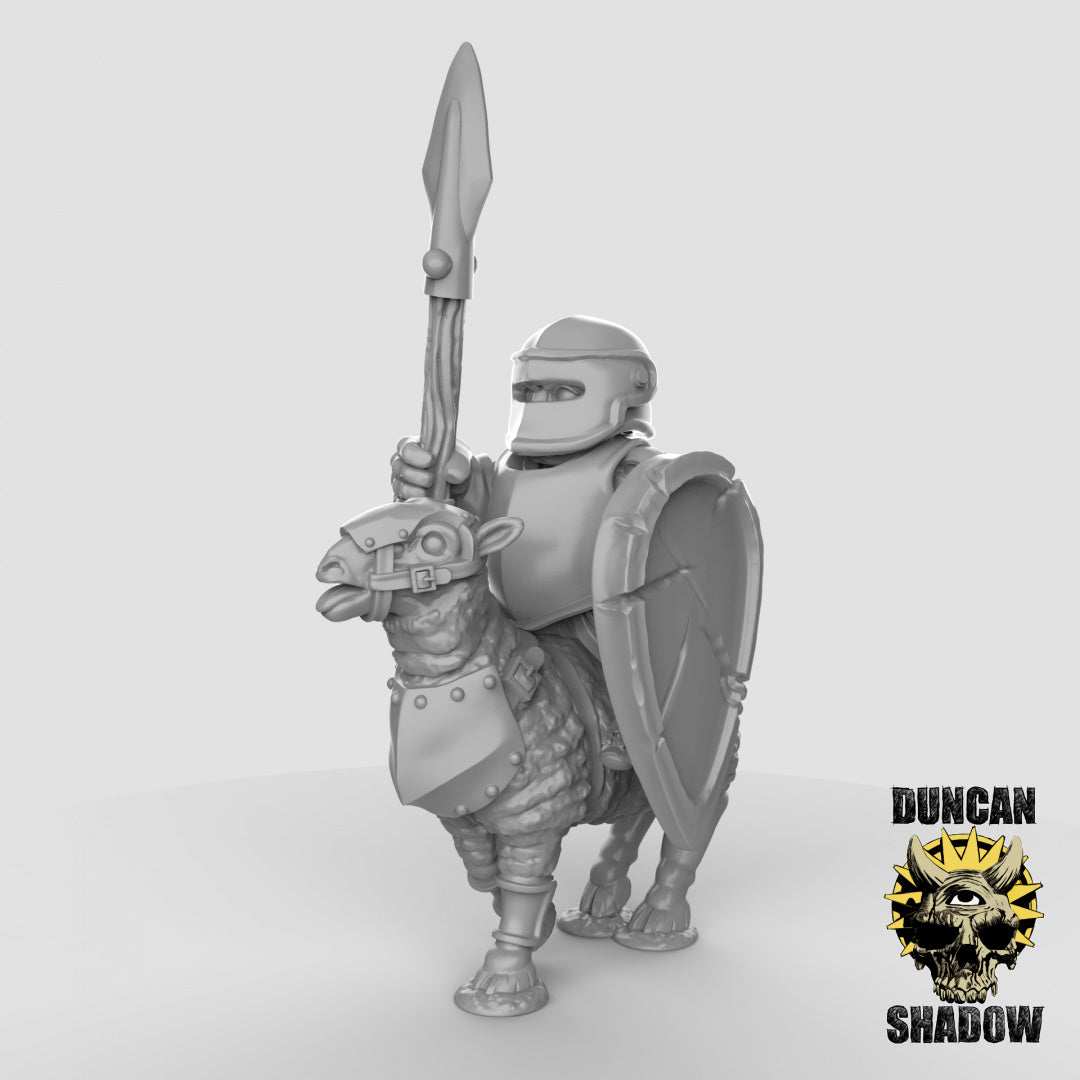 Halfling Sheep Cavalry Knights | Duncan Shadow | Compatible with Dungeons & Dragons and Pathfinder