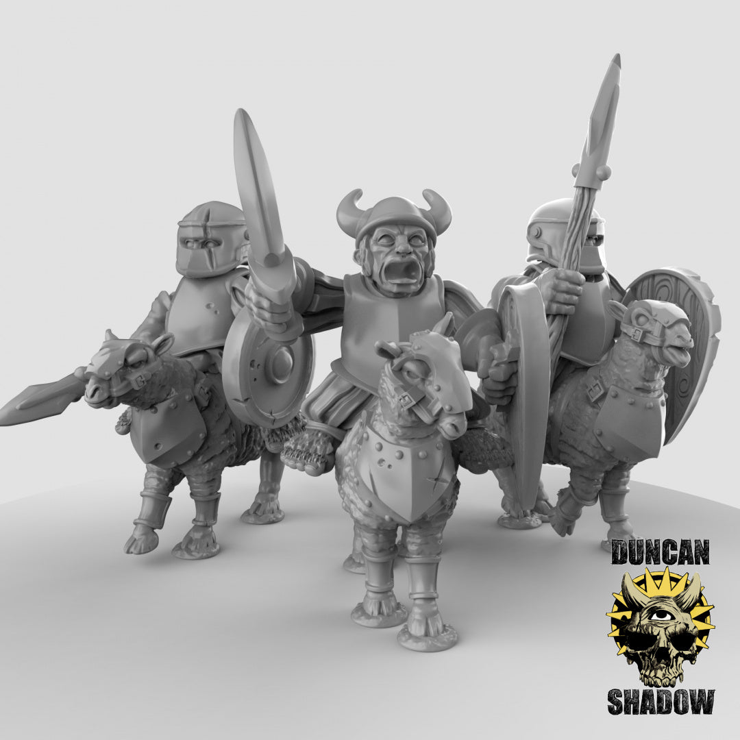 Caballeros de caballería de ovejas medianas | Sombra de Duncan | Compatible con Dragones y Mazmorras y Pathfinder