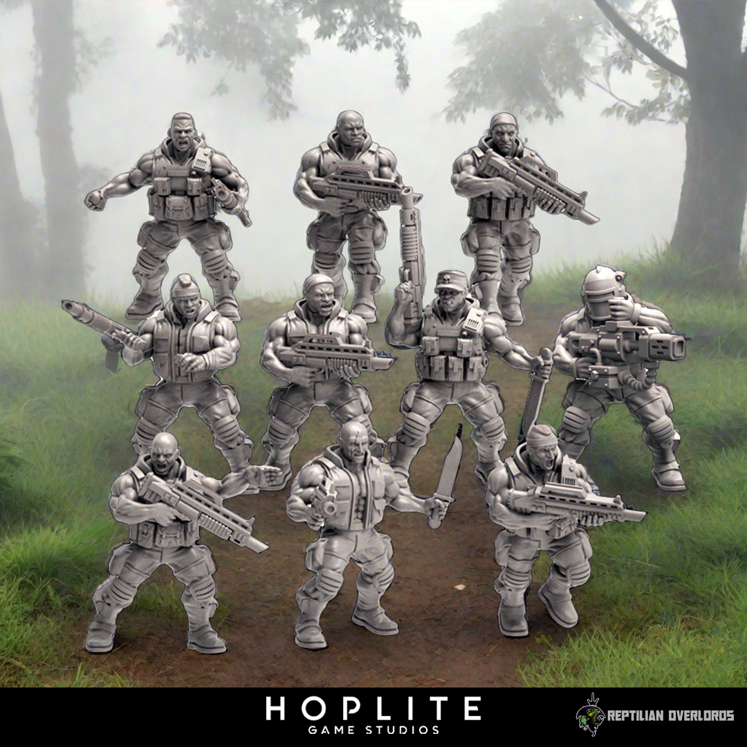 Spacenam: Infantry Squad | Reptilian Overlords | 32mm