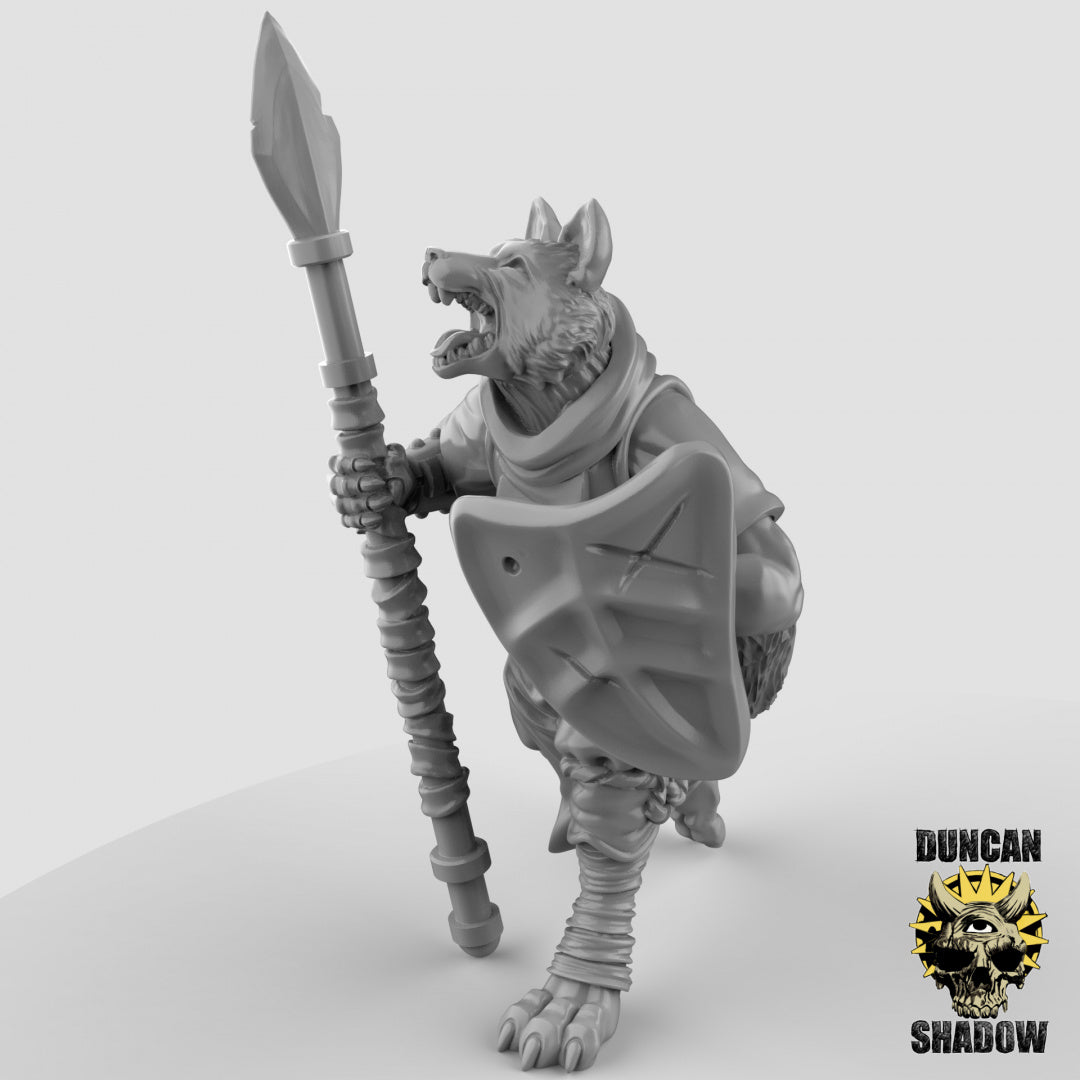 Kitsune Fox Folk con lanzas | Sombra de Duncan | Compatible con Dragones y Mazmorras y Pathfinder