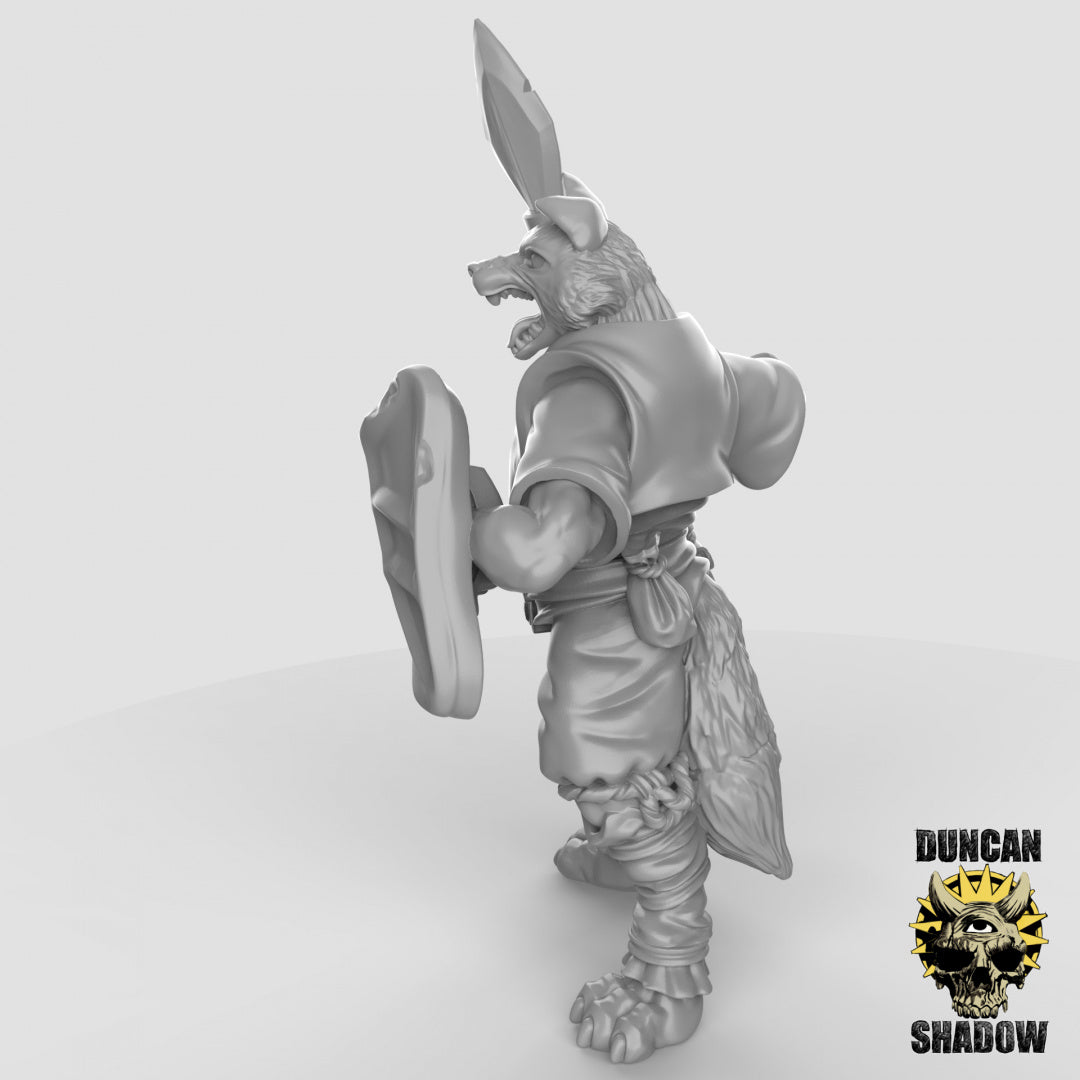 Kitsune Fox Folk con lanzas | Sombra de Duncan | Compatible con Dragones y Mazmorras y Pathfinder