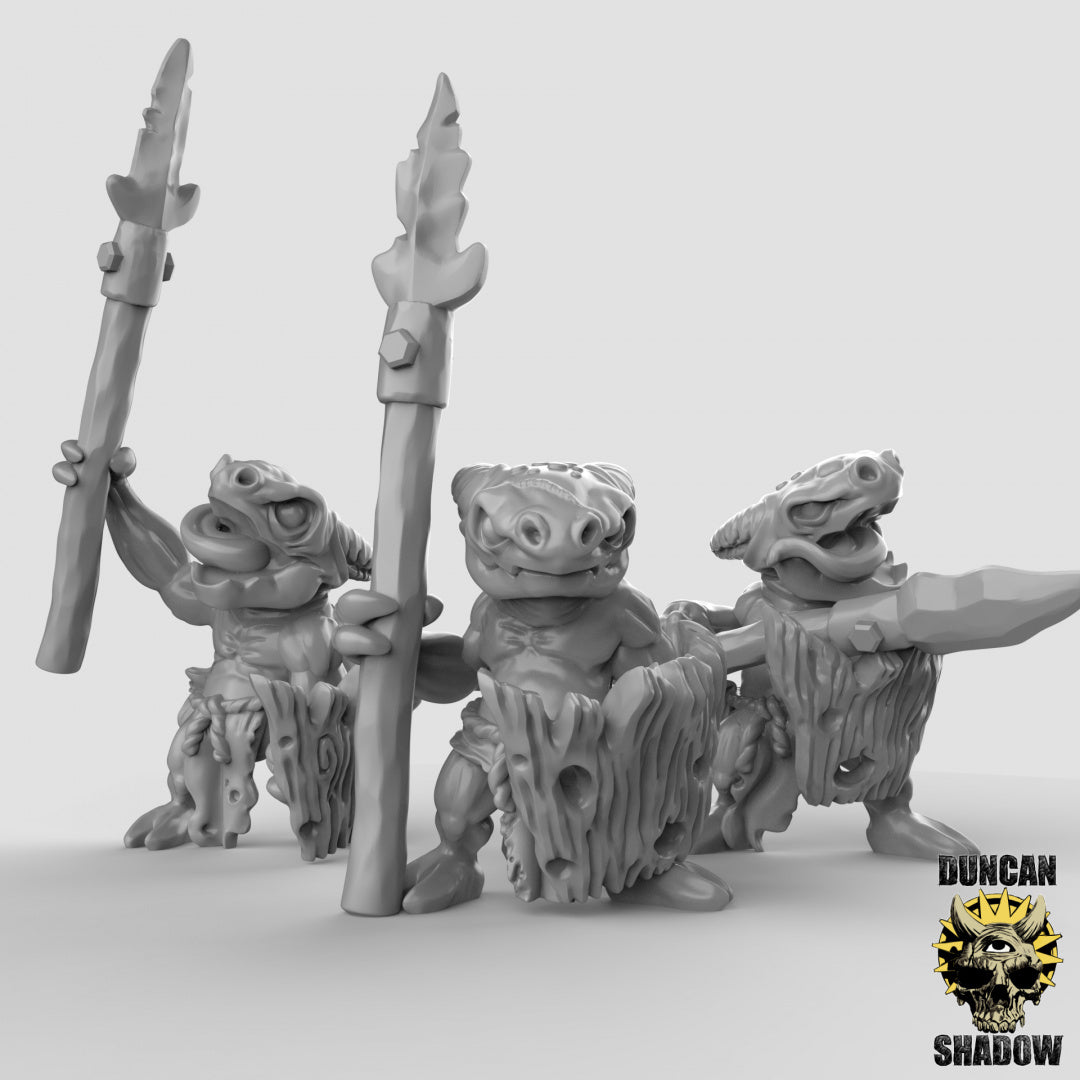 Kobold Rabble With Spears | Duncan Shadow | Compatible with Dungeons & Dragons and Pathfinder