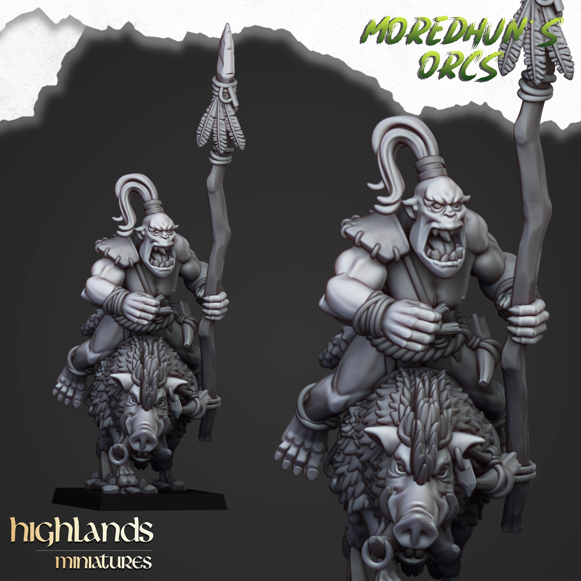 Berittene Höhlenorks (x8) - Ork- und Goblinstämme | Highlands Miniatures