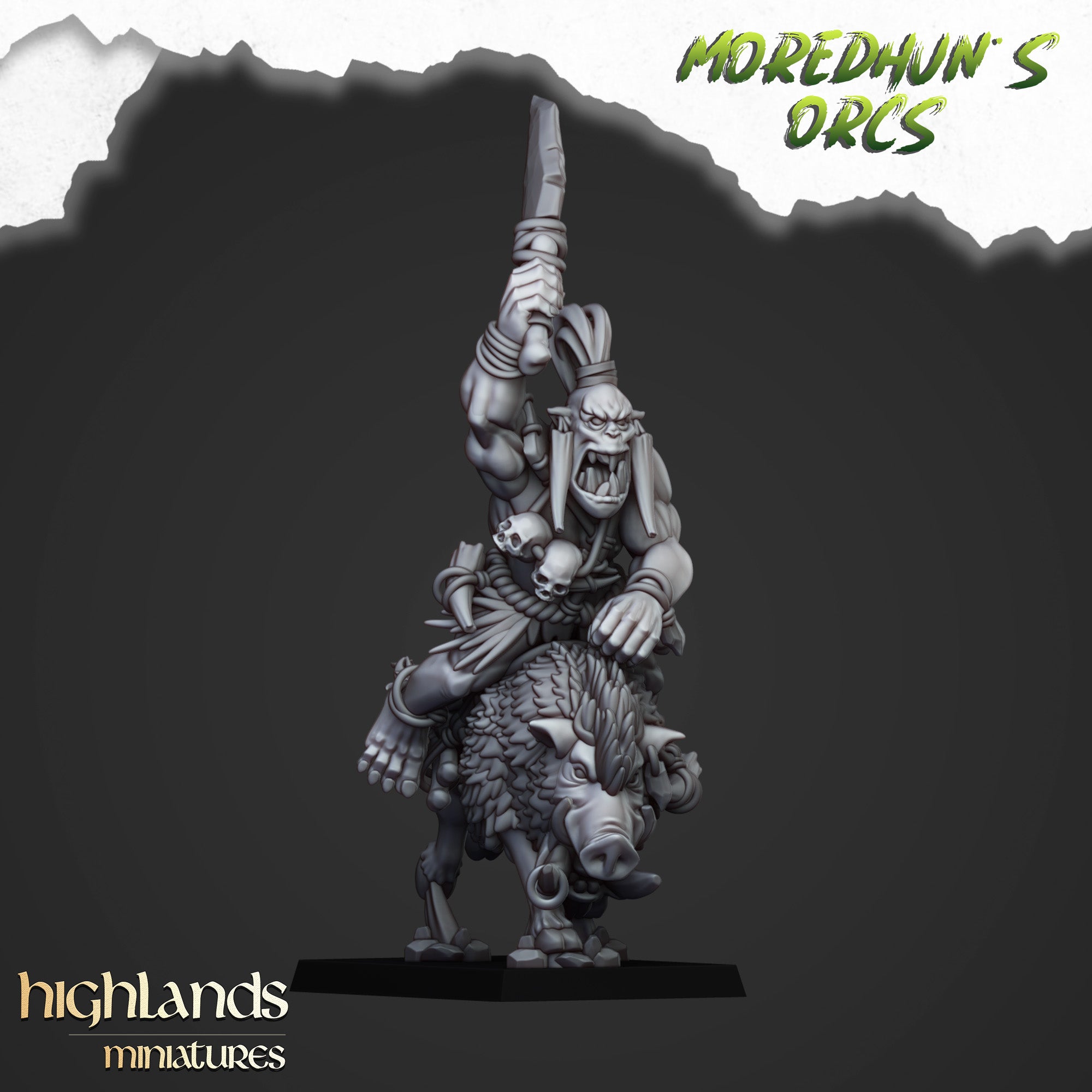 Mounted Cave Orcs (x8) - Orc & Goblin Tribes | Highlands Miniatures