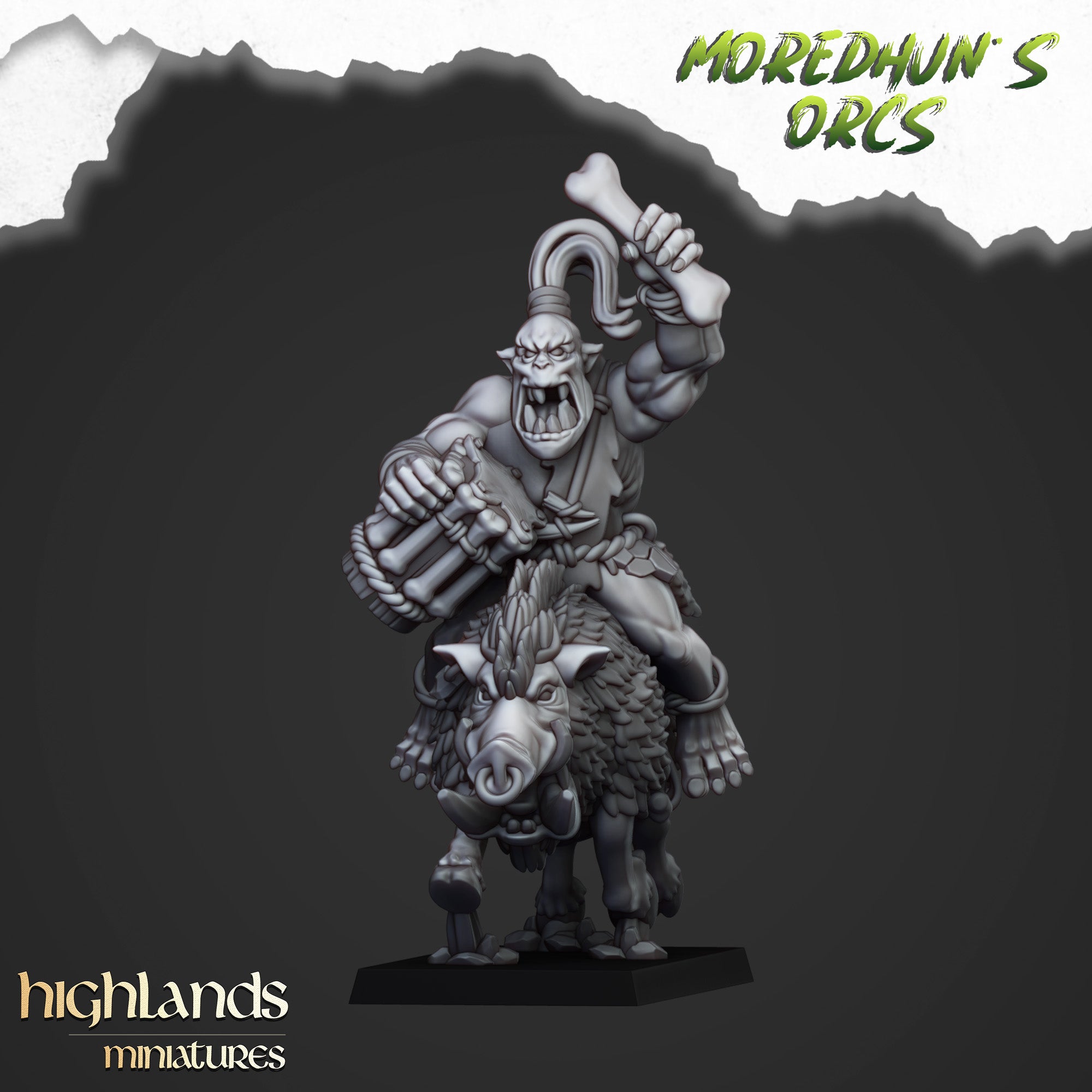 Mounted Cave Orcs (x8) - Orc & Goblin Tribes | Highlands Miniatures