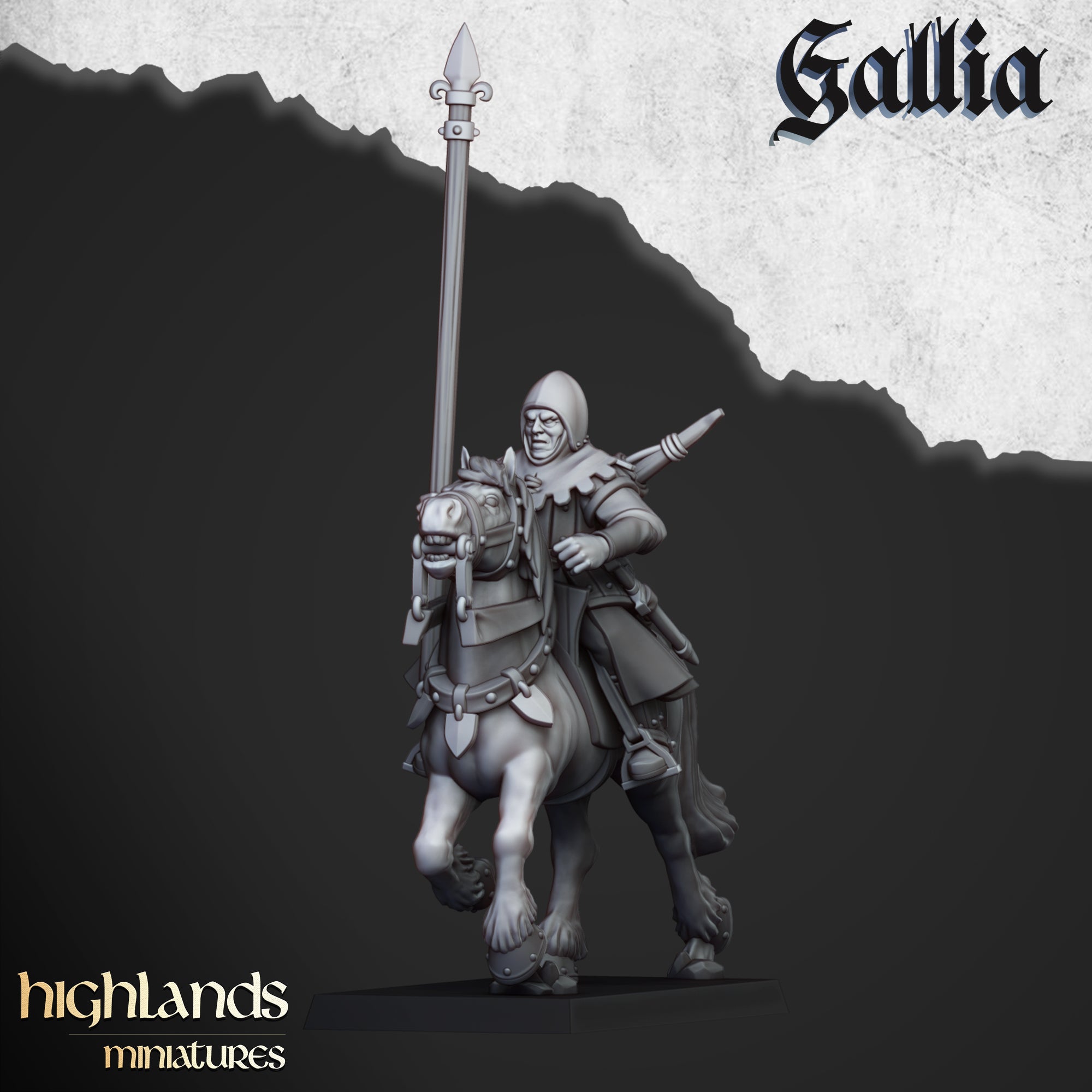 Mounted Men at Arms (x8) - Knights of Gallia | Highlands Miniatures