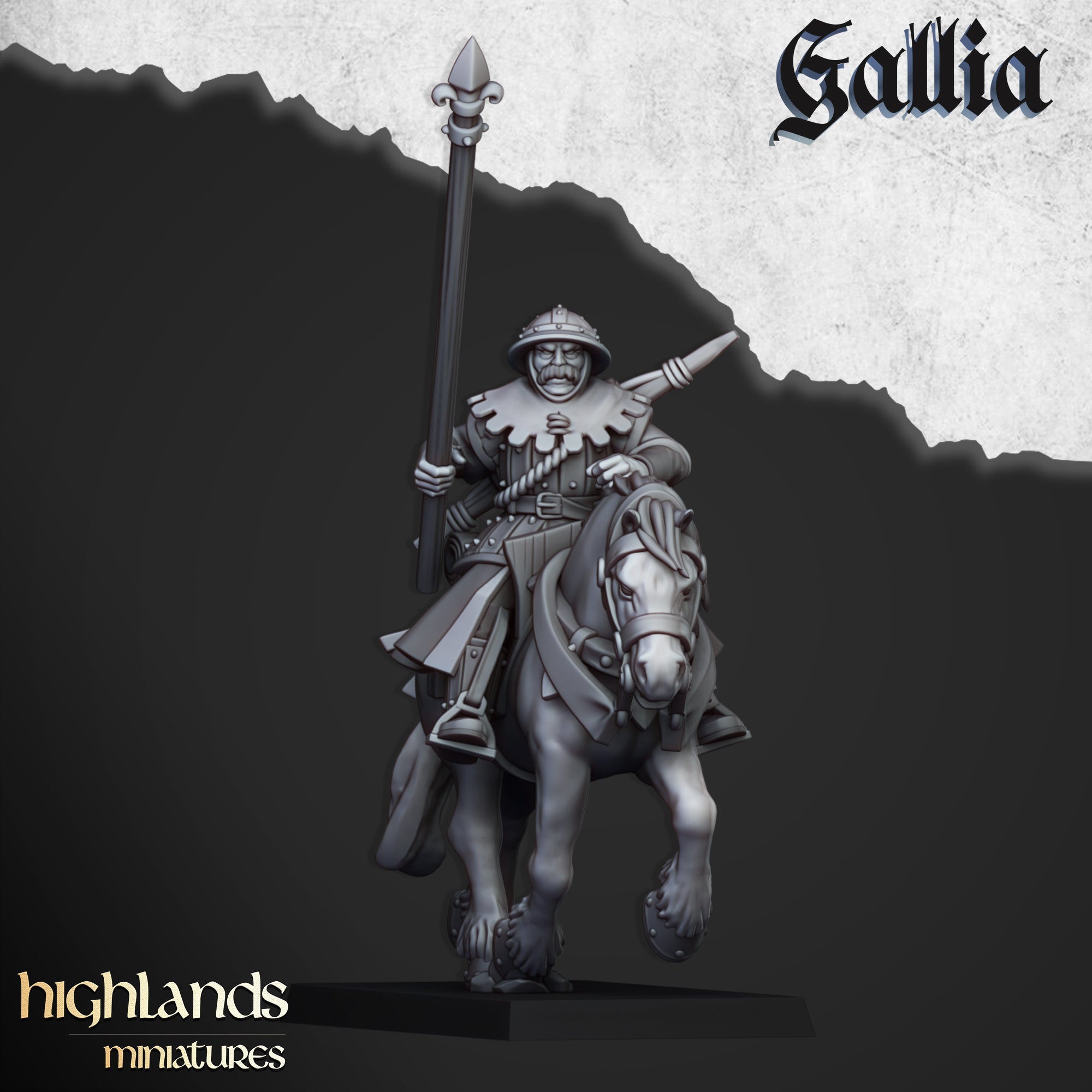 Mounted Men at Arms (x8) - Knights of Gallia | Highlands Miniatures