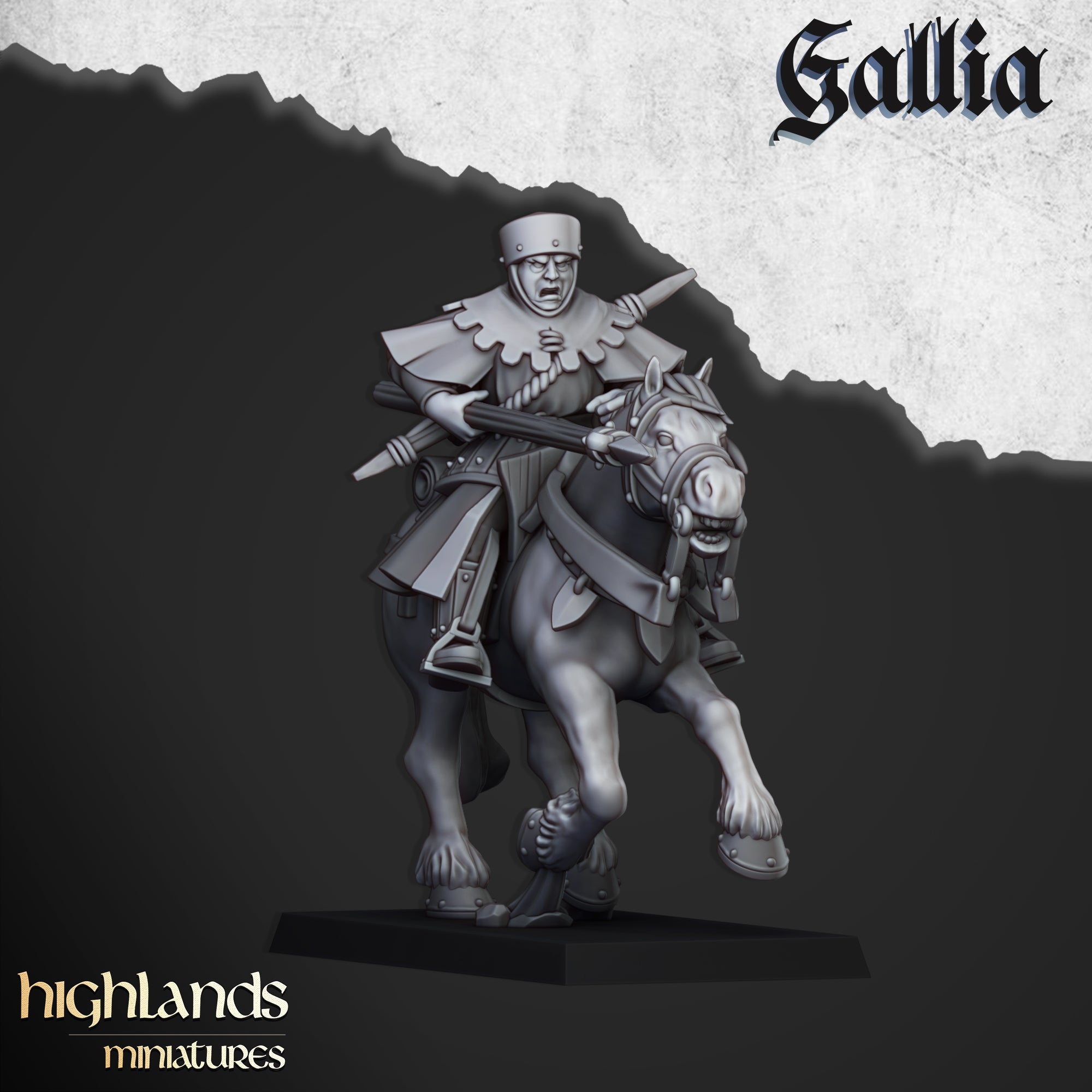 Mounted Men at Arms (x8) - Knights of Gallia | Highlands Miniatures