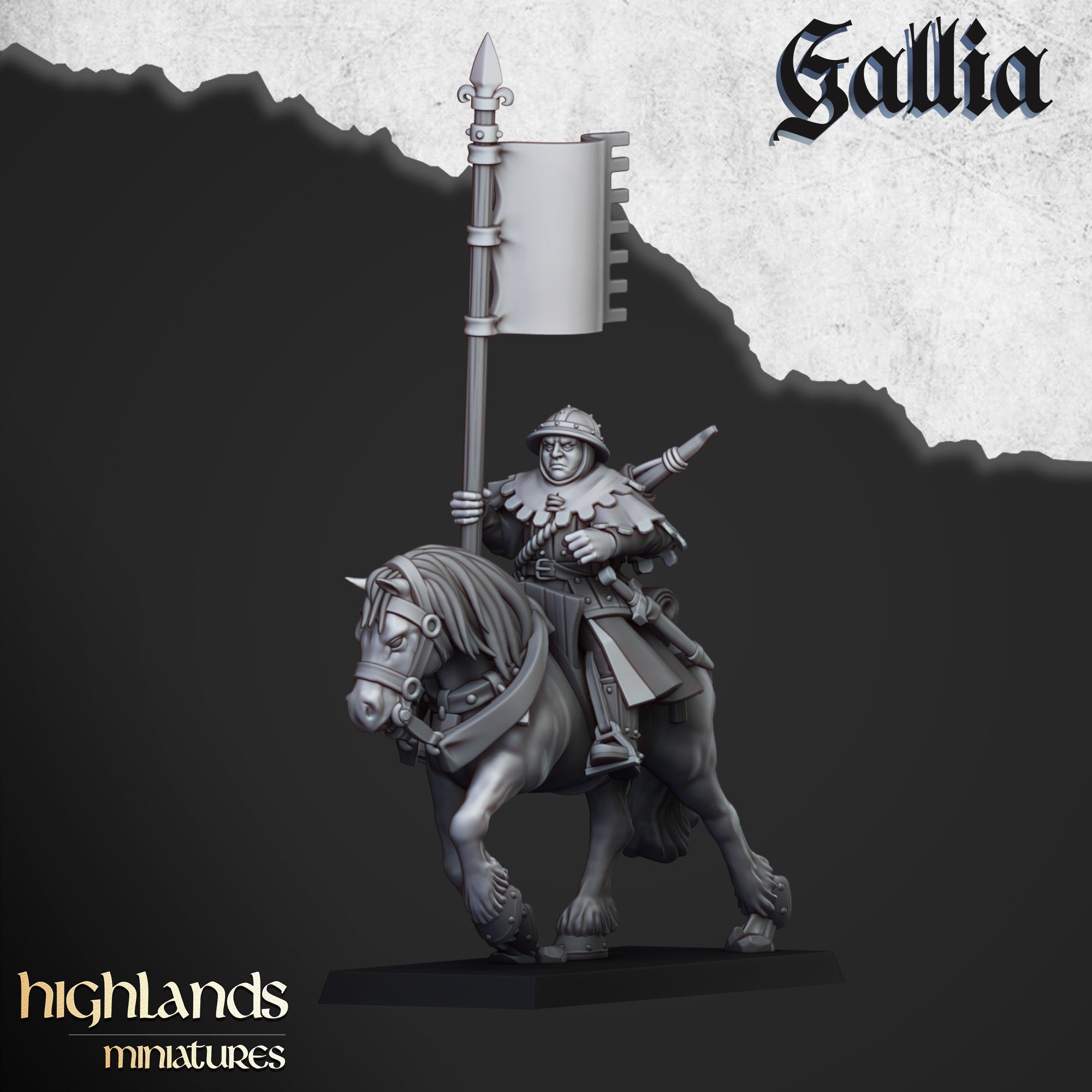 Mounted Men at Arms (x8) - Knights of Gallia | Highlands Miniatures