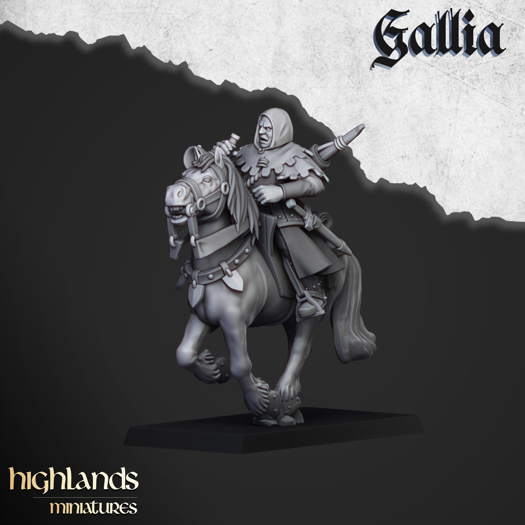 Mounted Men at Arms (x8) - Knights of Gallia | Highlands Miniatures