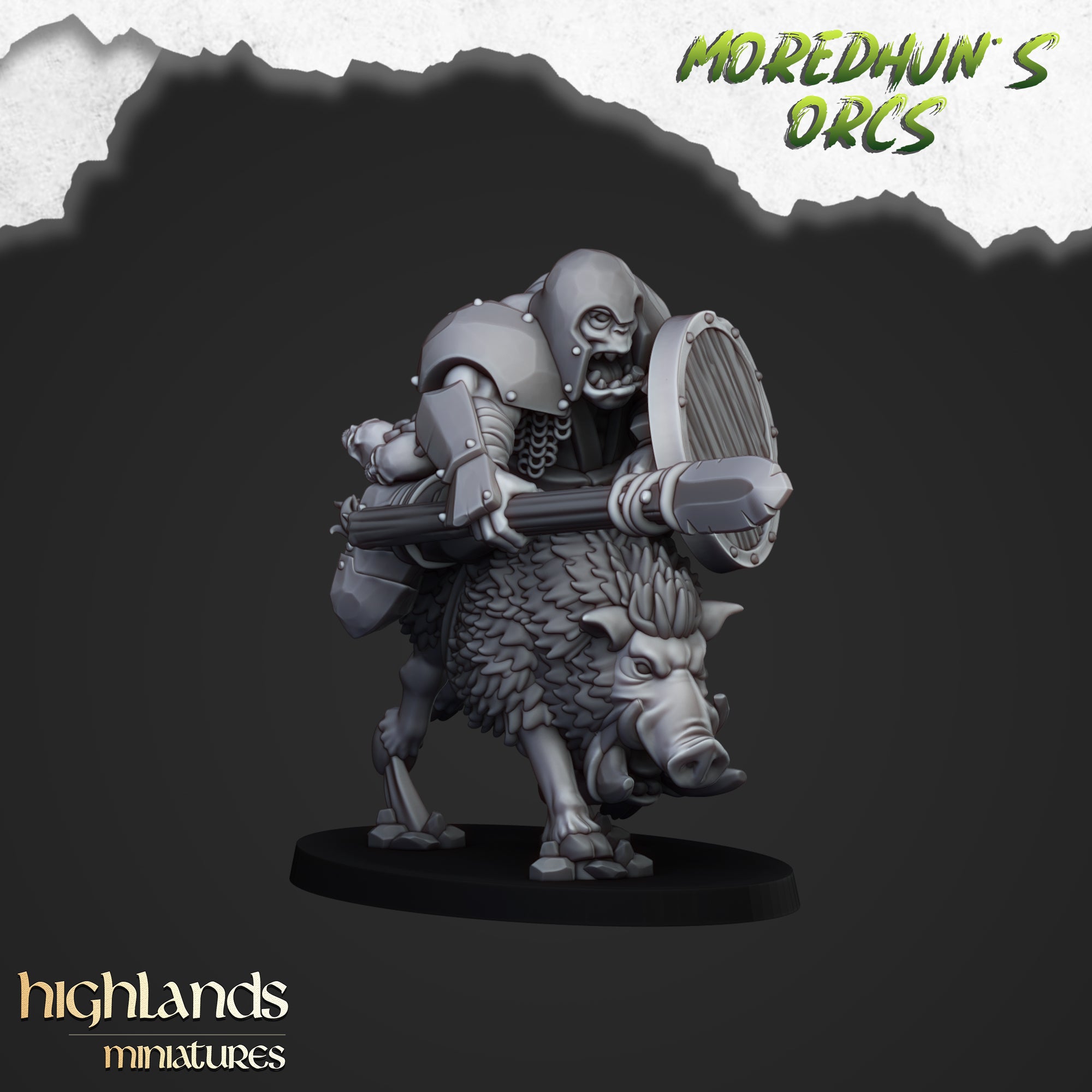 Mounted Orcs on Boars (x8) - Orc & Goblin Tribes | Highlands Miniatures