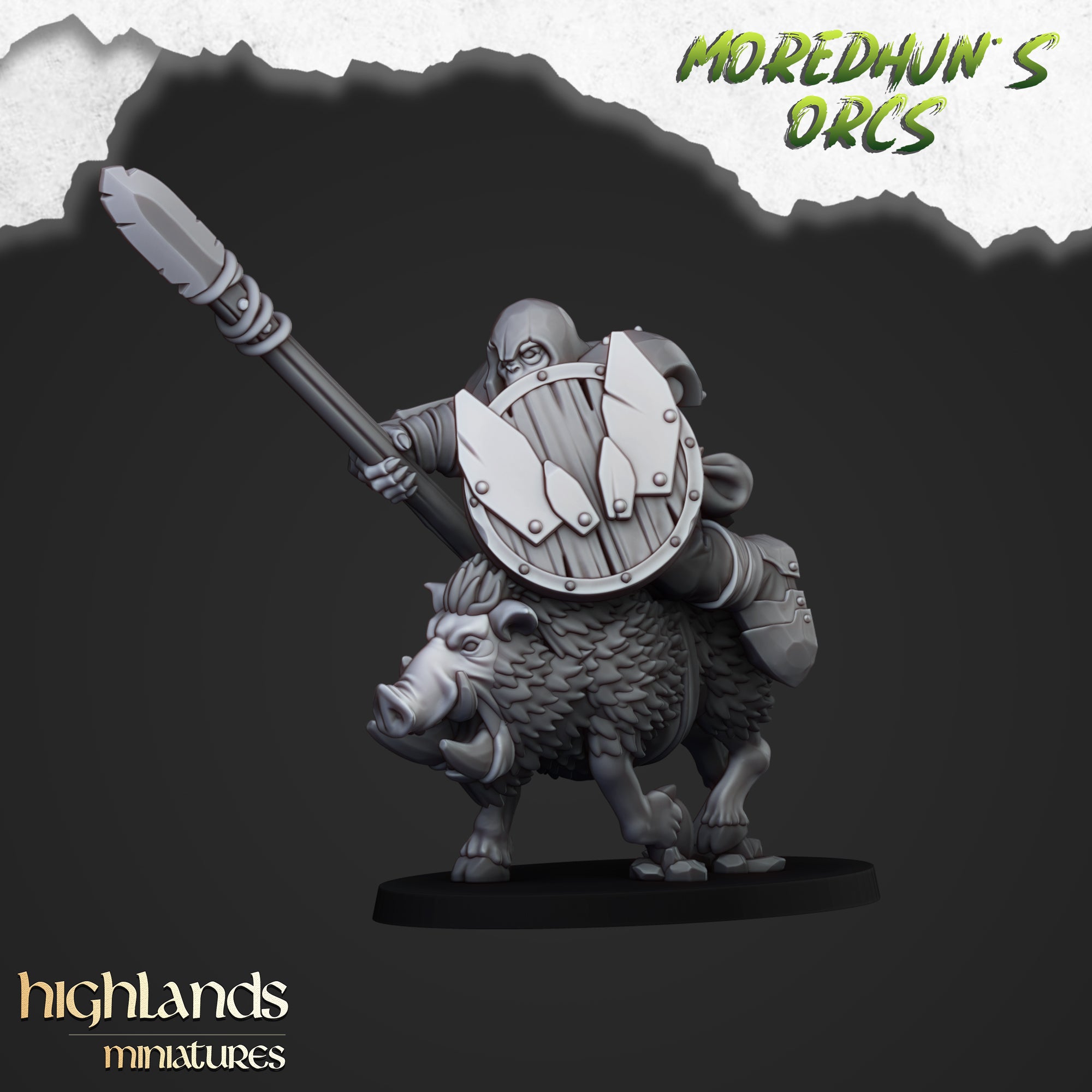 Mounted Orcs on Boars (x8) - Orc & Goblin Tribes | Highlands Miniatures