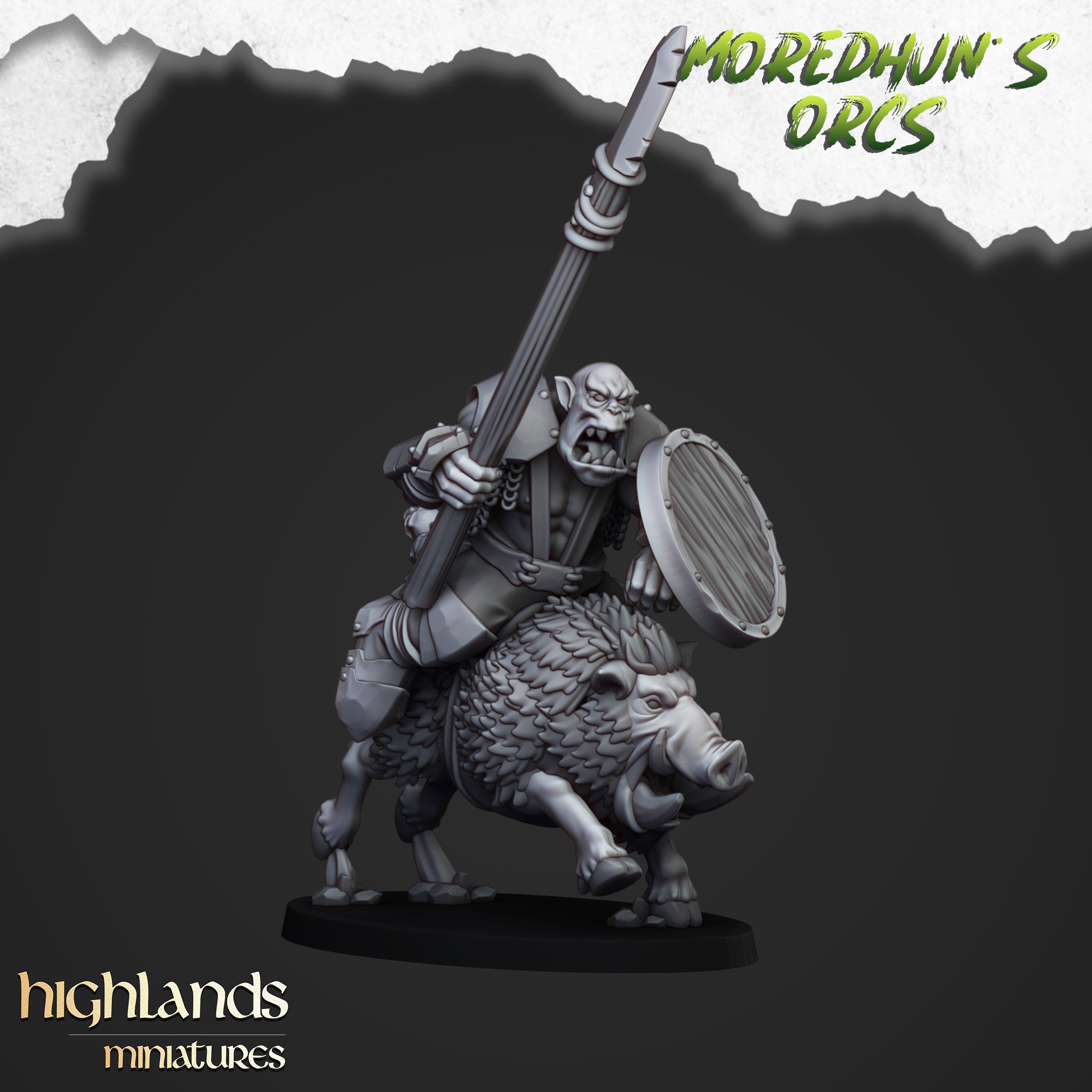 Mounted Orcs on Boars (x8) - Orc & Goblin Tribes | Highlands Miniatures