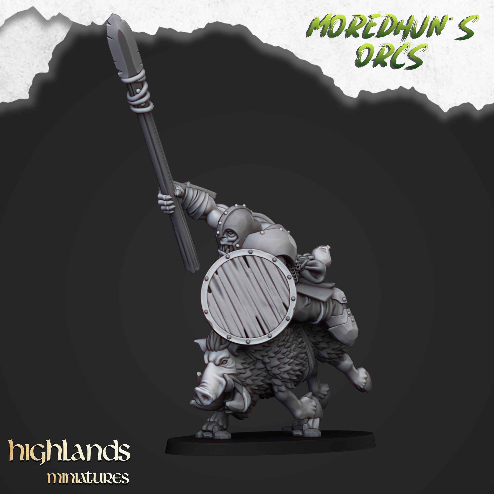 Mounted Orcs on Boars (x8) - Orc & Goblin Tribes | Highlands Miniatures