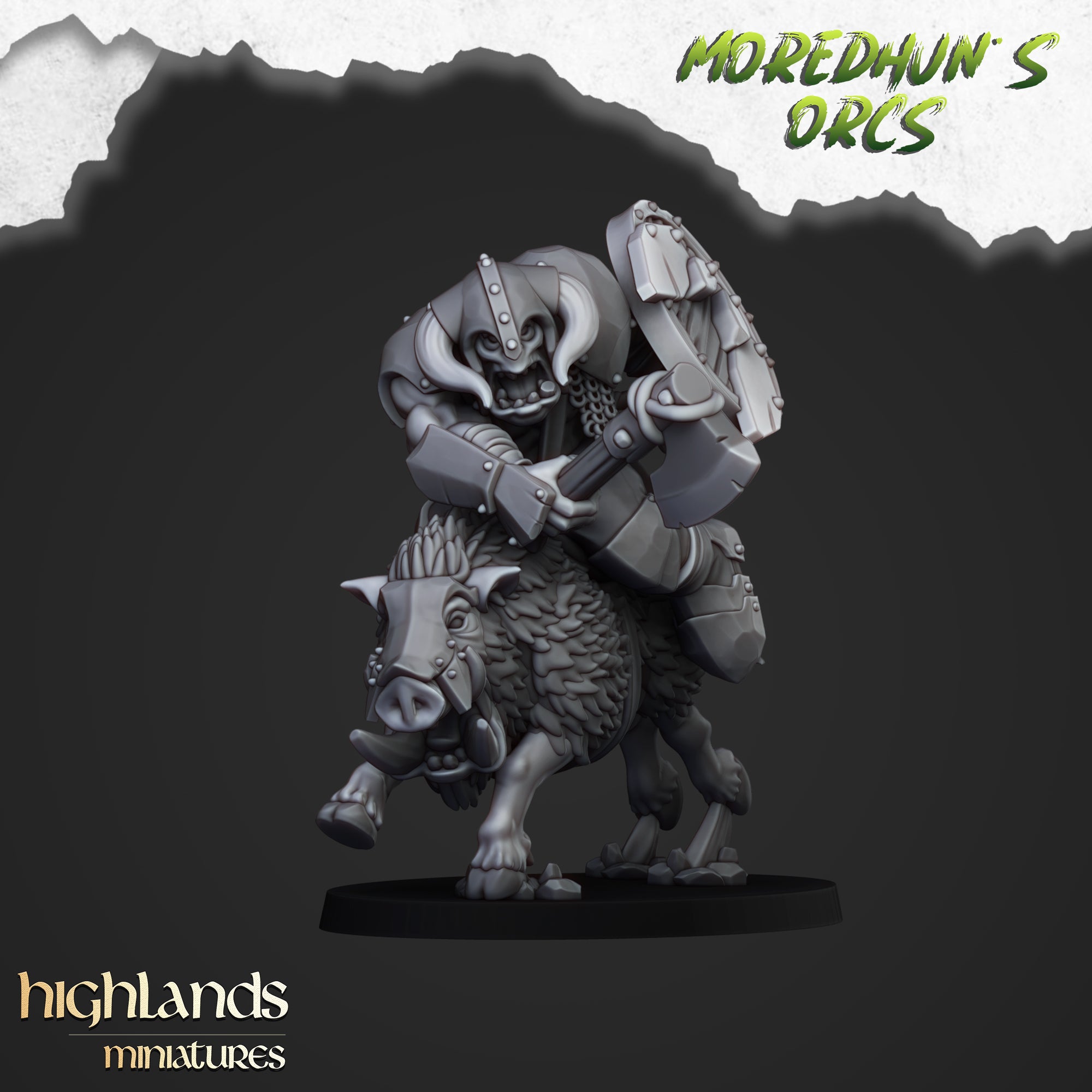 Mounted Orcs on Boars (x8) - Orc & Goblin Tribes | Highlands Miniatures