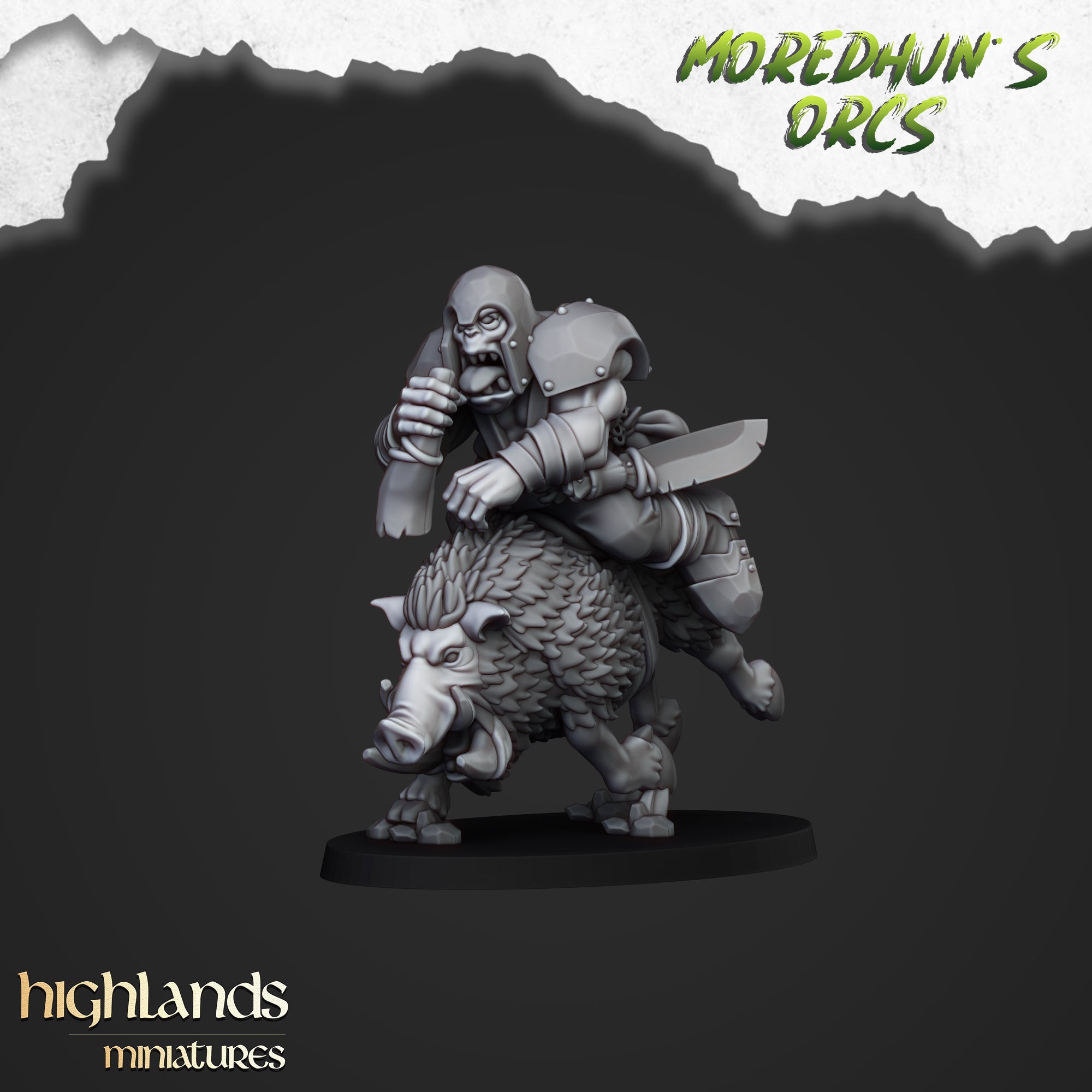 Mounted Orcs on Boars (x8) - Orc & Goblin Tribes | Highlands Miniatures